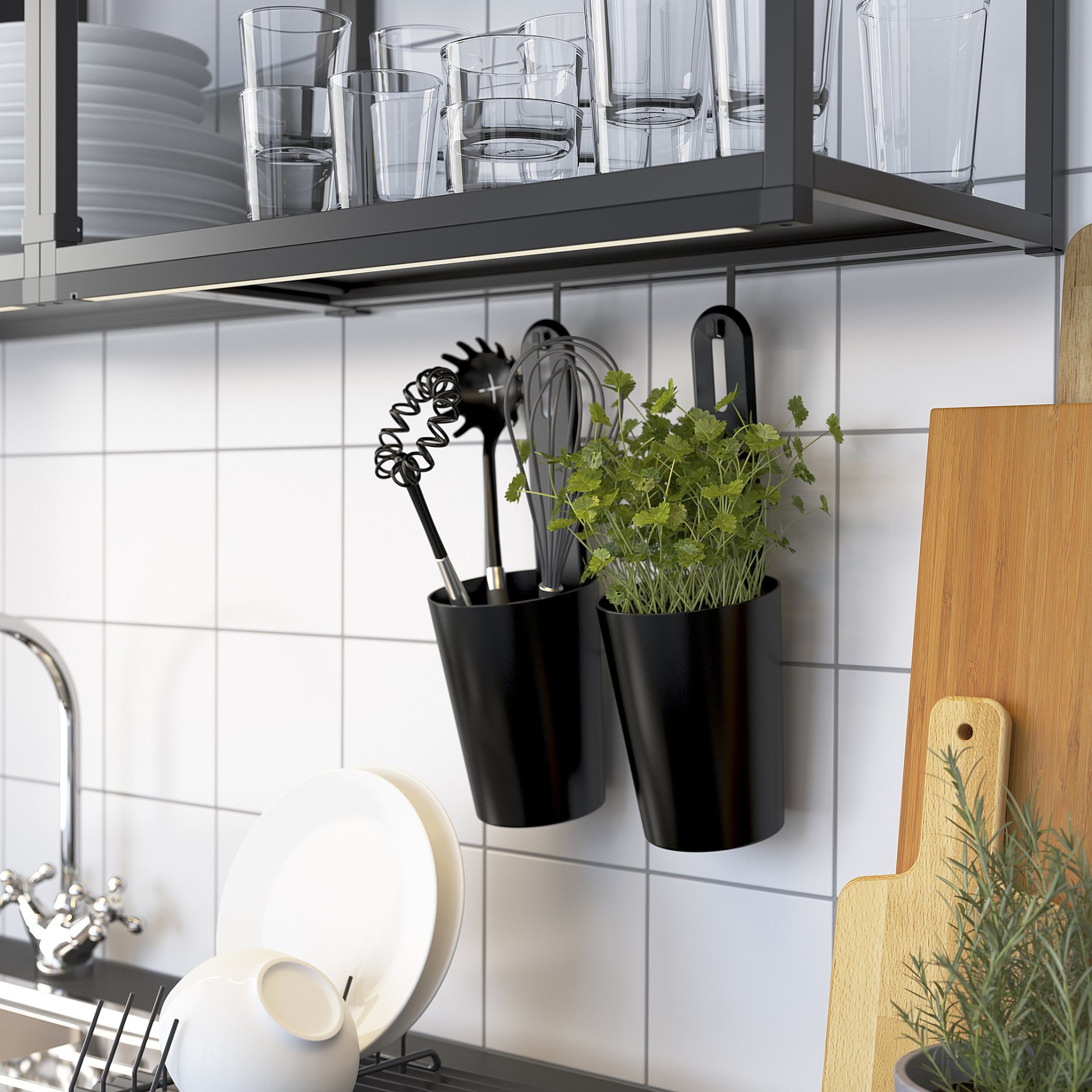 ENHET, wall frame with shelves, 40x15x75 cm, 304.489.37