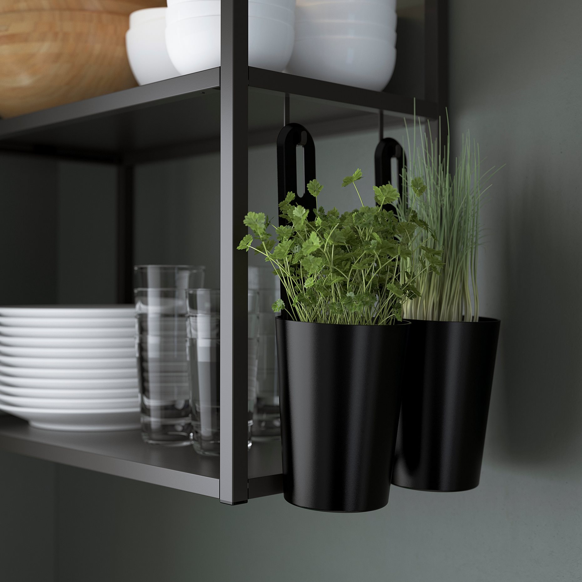 ENHET, wall frame with shelves, 40x15x75 cm, 304.489.37
