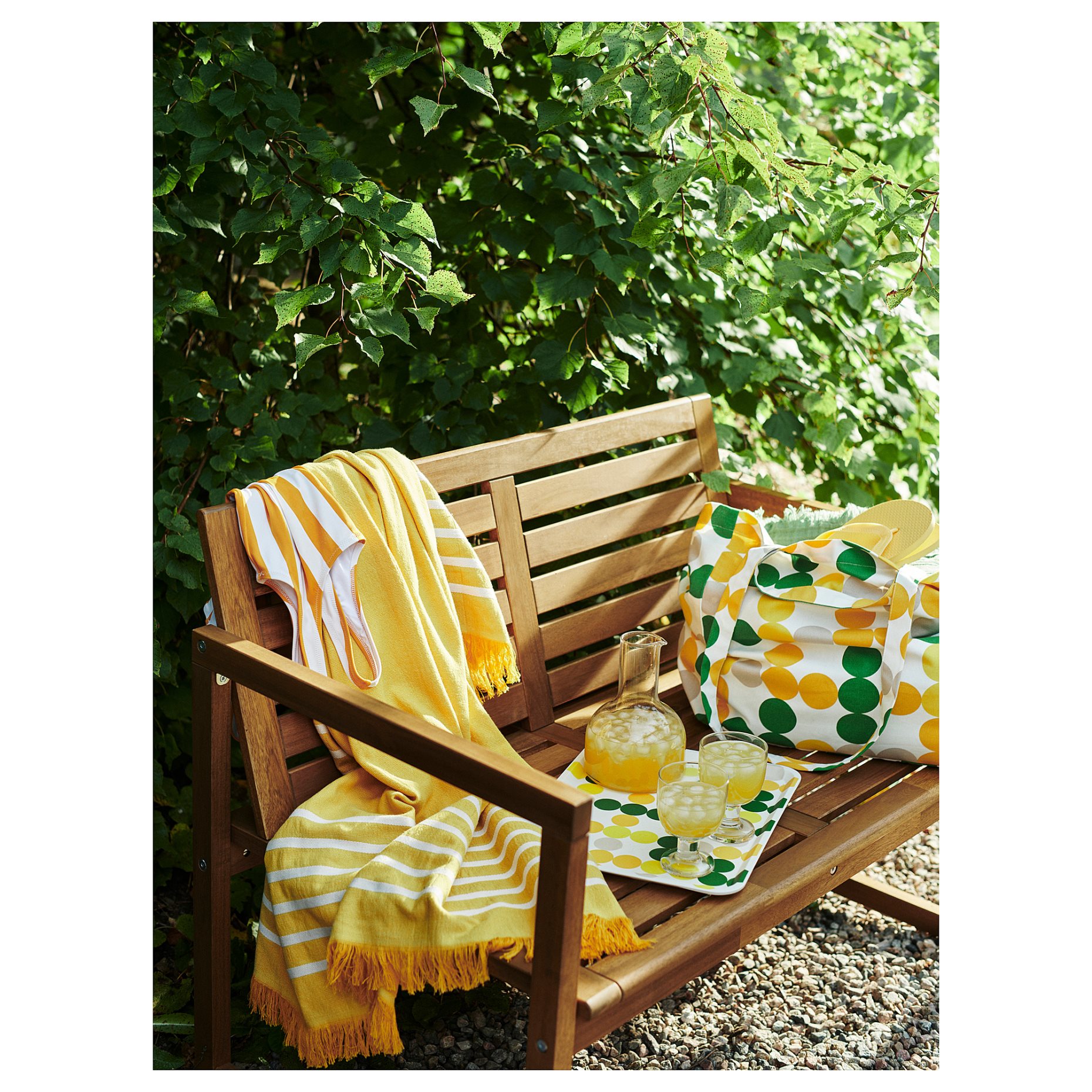 NÄMMARÖ, bench with backrest, outdoor, 305.103.02