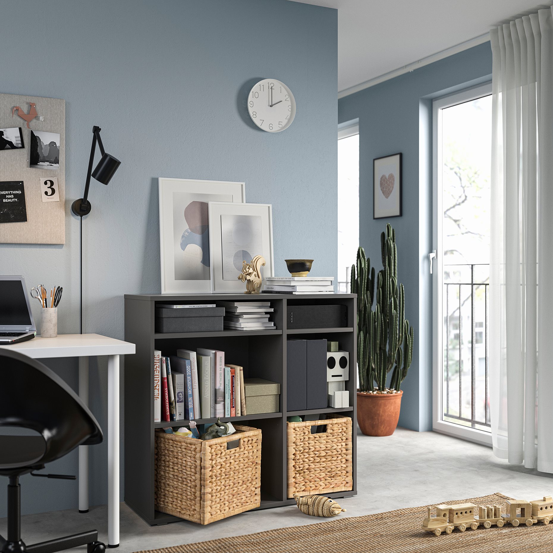 VIHALS, shelving unit with 4 shelves, 95x37x90 cm, 305.429.11