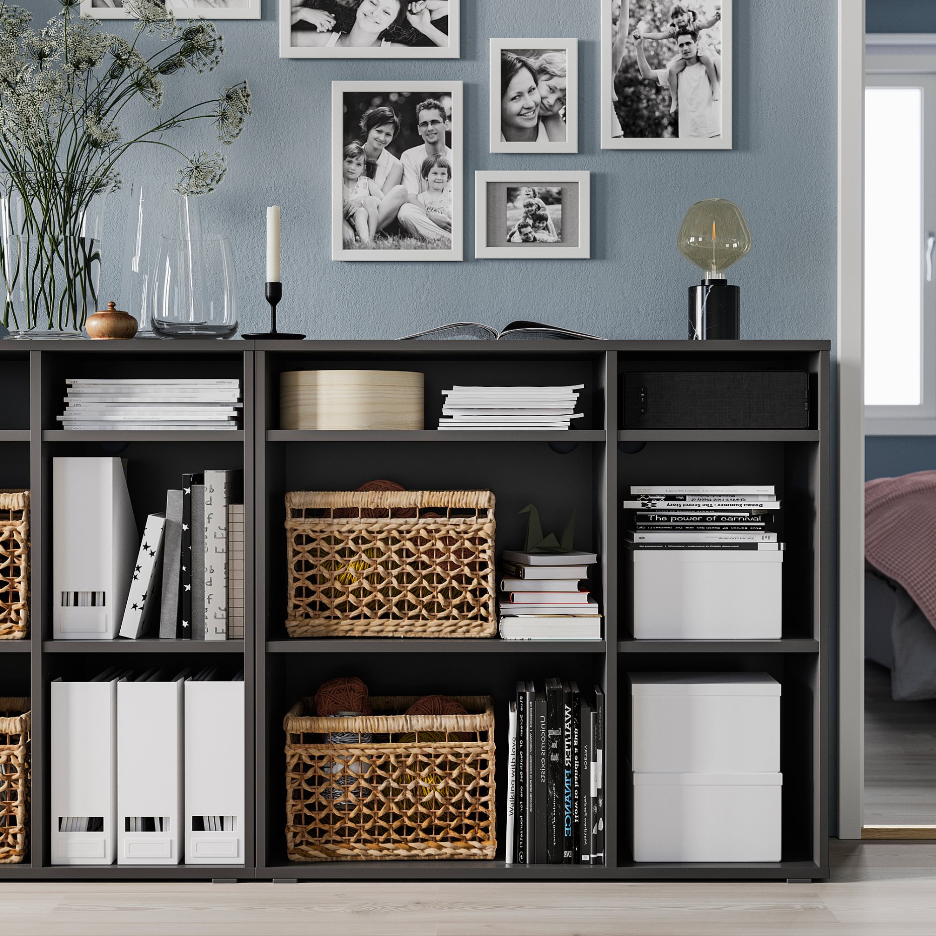 VIHALS, shelving unit with 4 shelves, 95x37x90 cm, 305.429.11