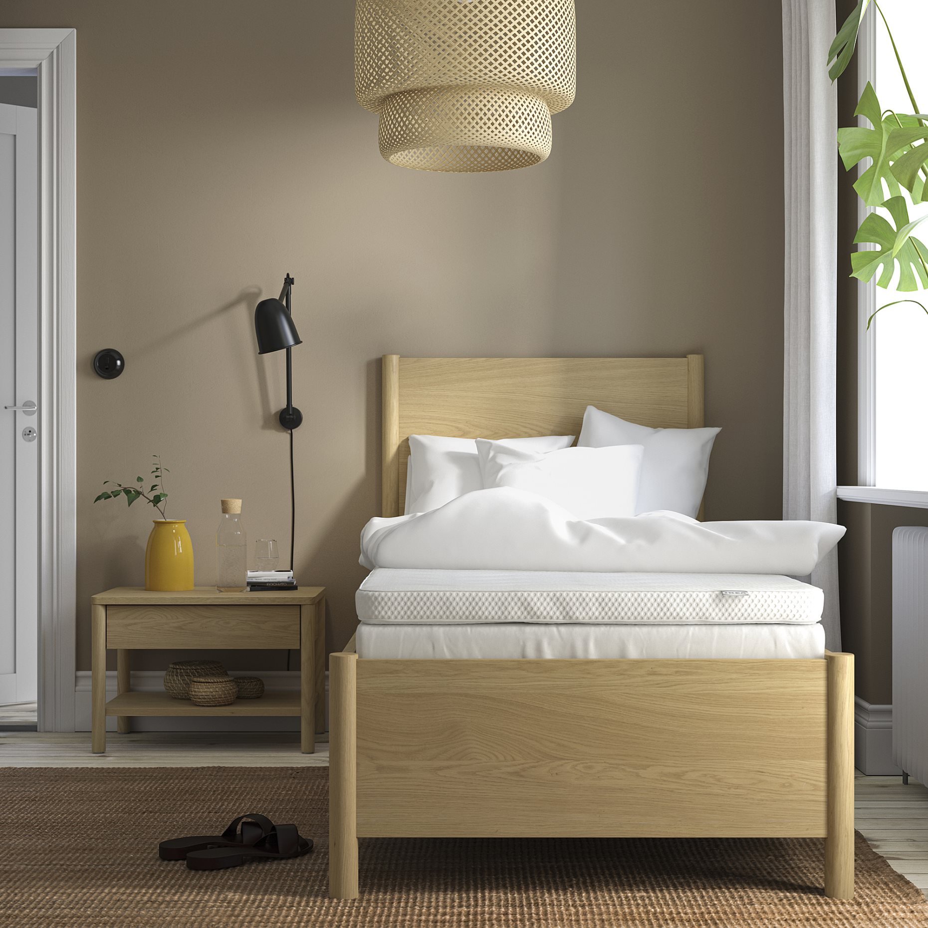 NORRSELE, mattress pad, 90x200 cm, 305.585.63