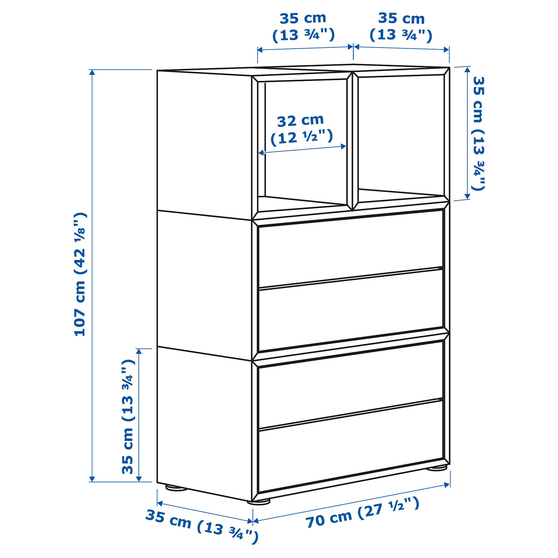 EKET, cabinet combination with feet, 392.217.79