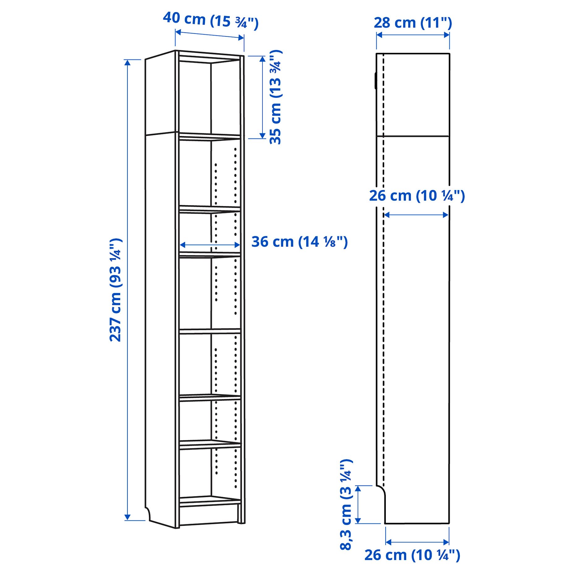 BILLY, bookcase with height extension unit, 392.499.38