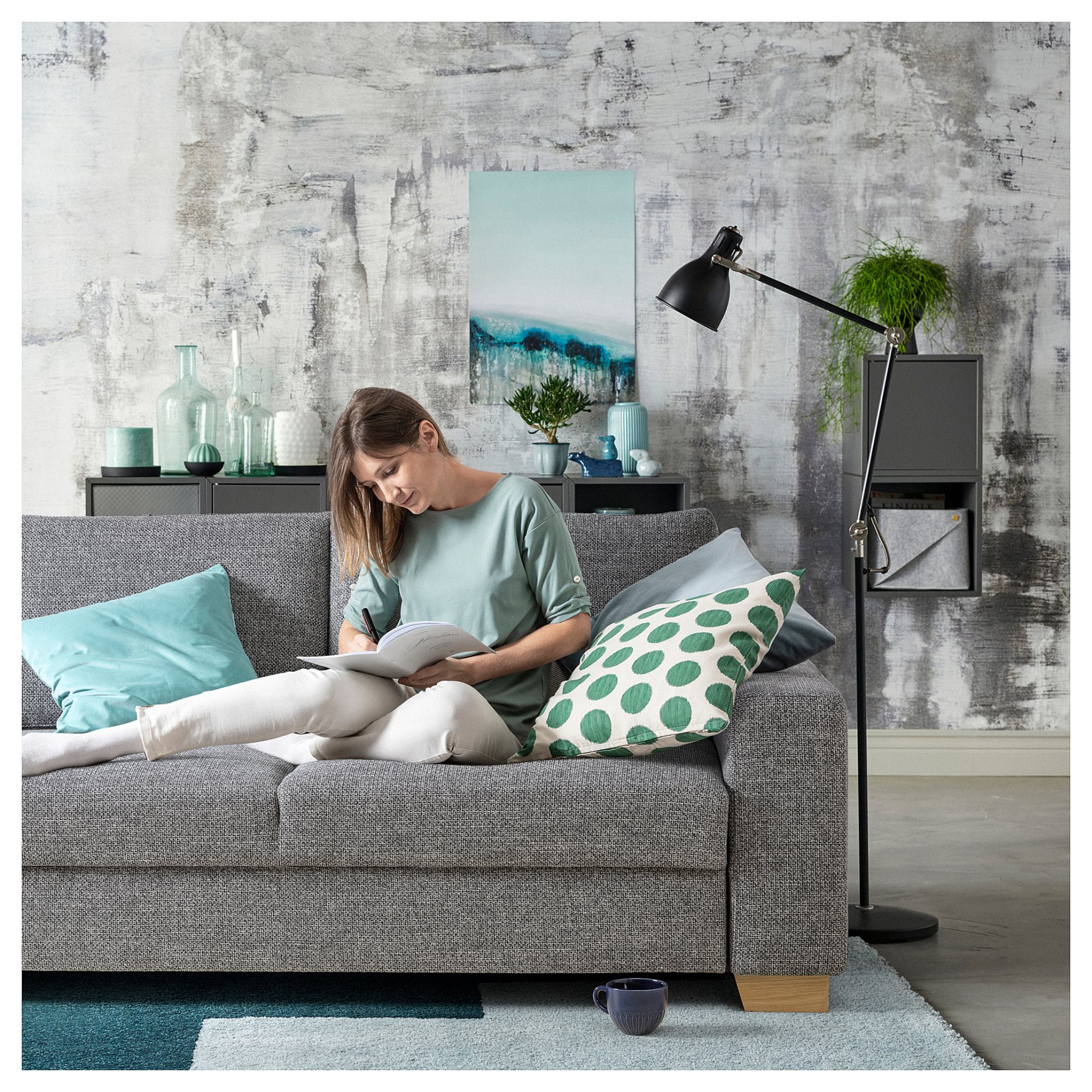 SÖRVALLEN, 3-seat sofa with chaise longue/left, 393.041.47