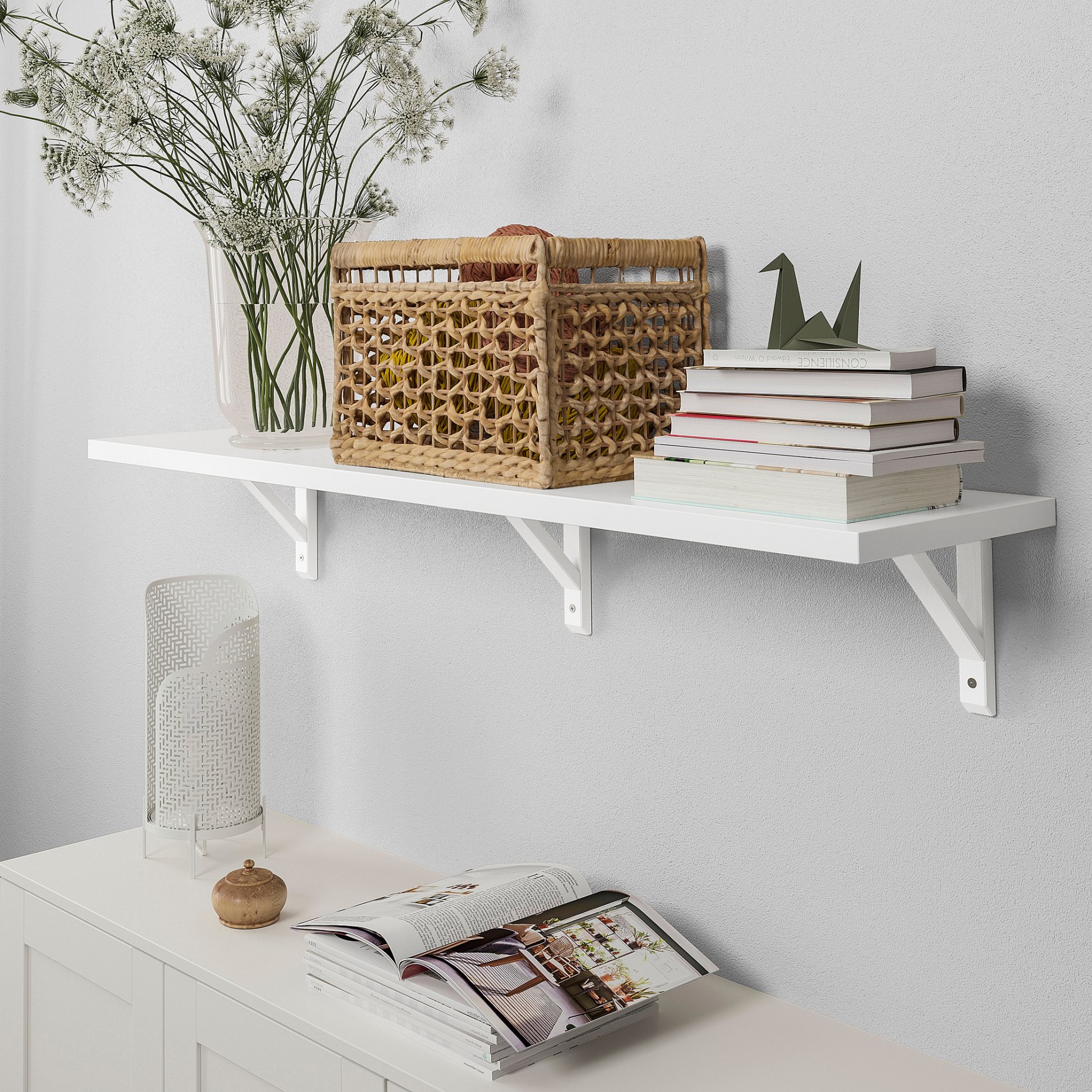 BERGSHULT/SANDSHULT, wall shelf, 120x30 cm, 393.260.26
