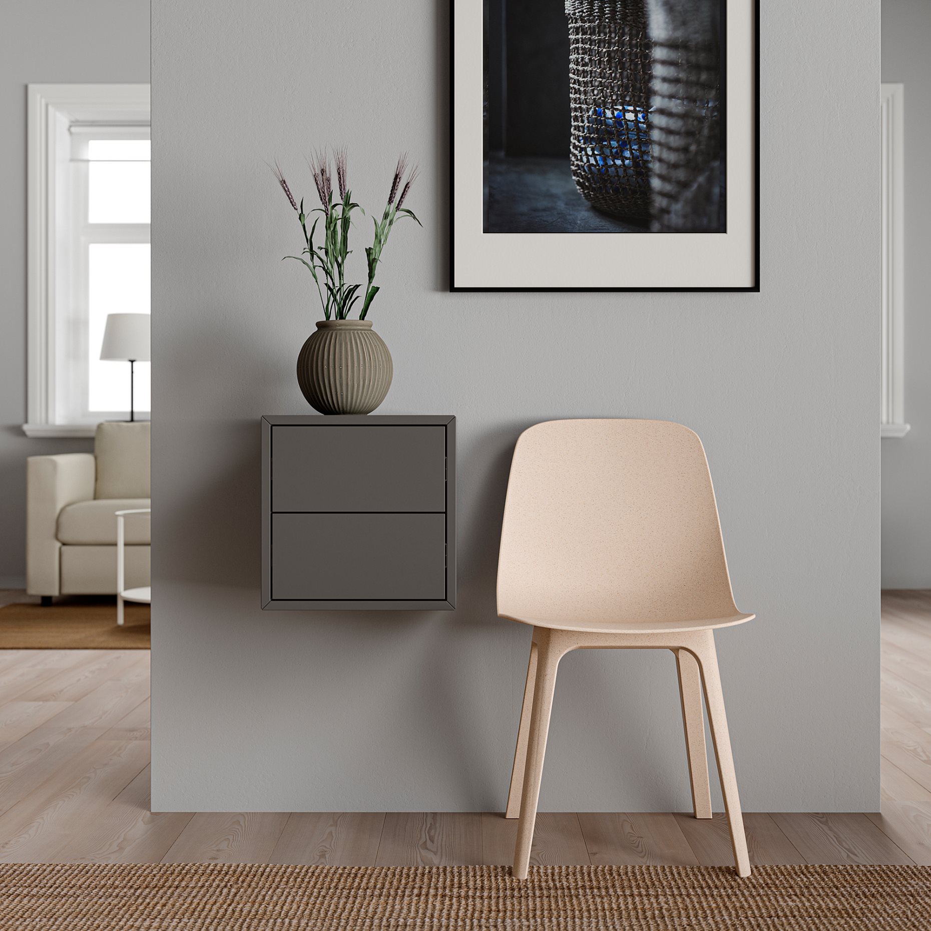 EKET, wall cabinet with 2 drawers, 393.293.84