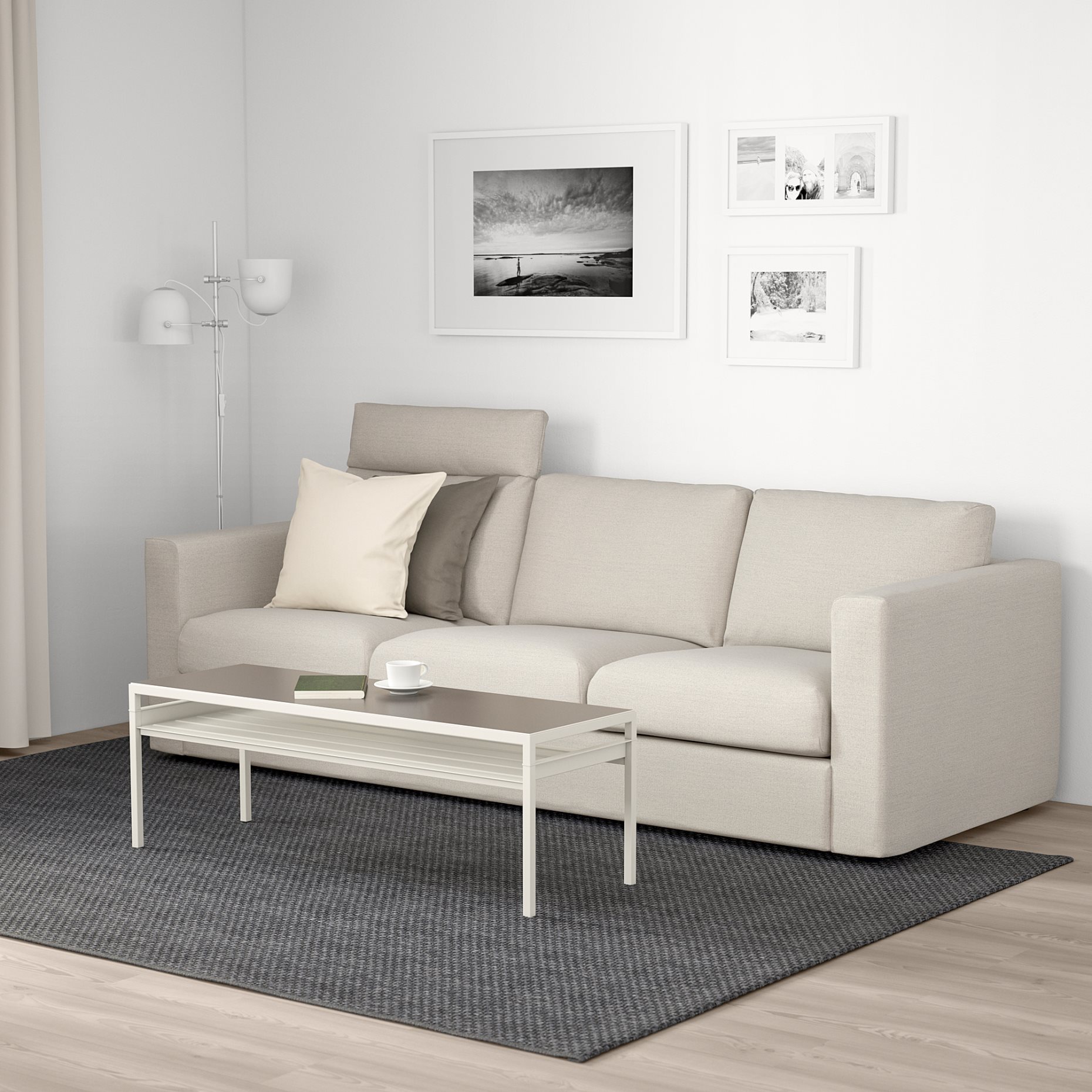VIMLE, 3-seat sofa with headrest, 393.990.27