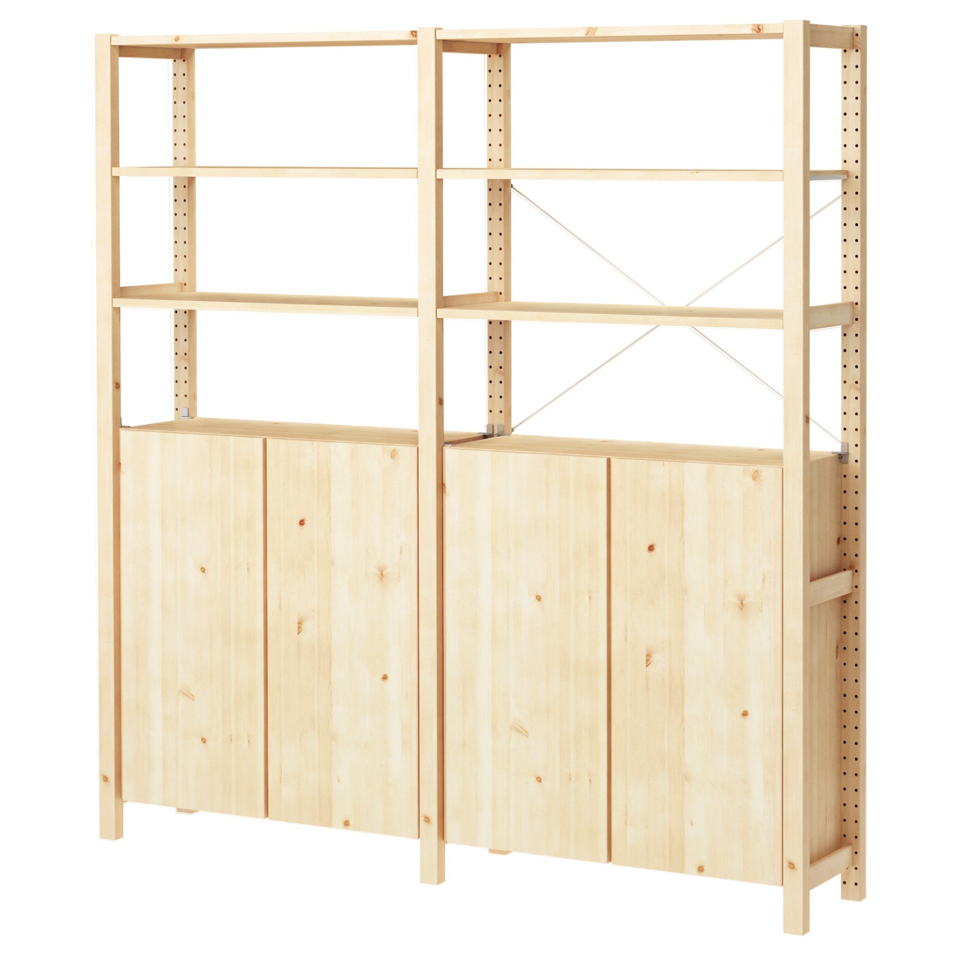 IVAR, 2 sections/shelves/cabinet, 174x30x179 cm, 394.039.39