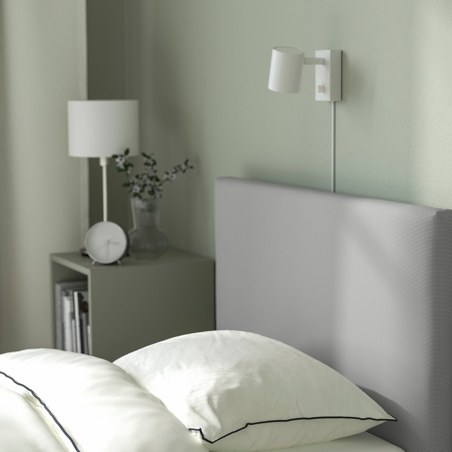 GLADSTAD, κρεβάτι με επένδυση και 2 αποθηκευτικά κουτιά, 90x200 cm, 394.067.68