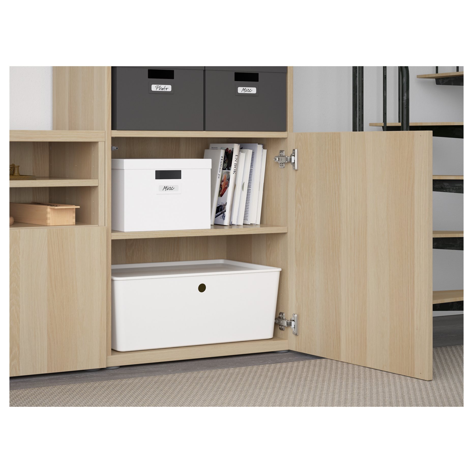 BESTÅ, TV storage combination/glass doors/drawers push open, 300x42x231 cm, 394.110.10