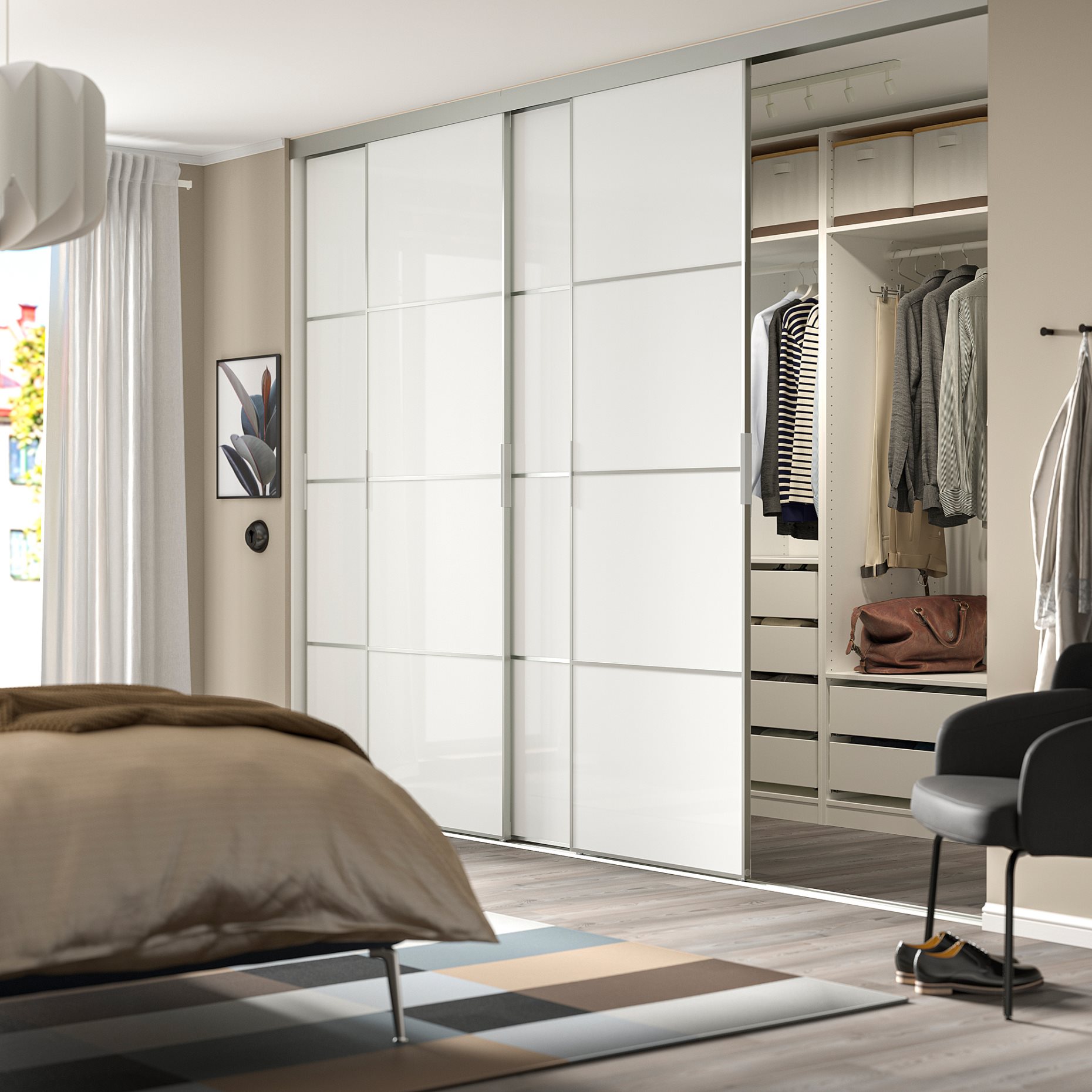 SKYTTA/FARVIK, sliding door combination, 326x240 cm, 394.240.41