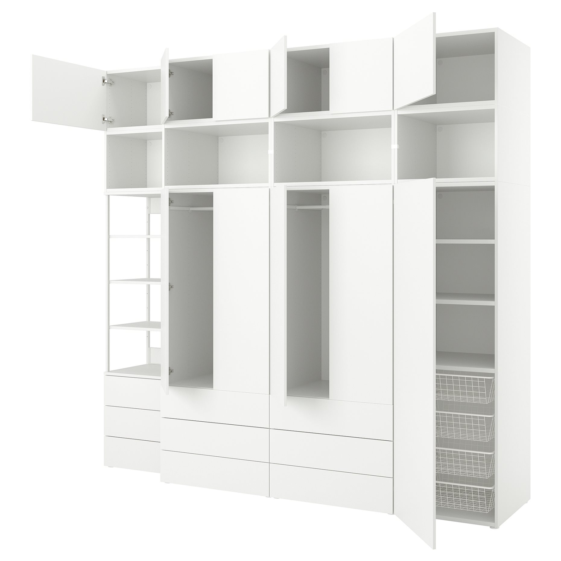 PLATSA, wardrobe with 11 doors+9 drawers, 280x57x261, 394.374.11