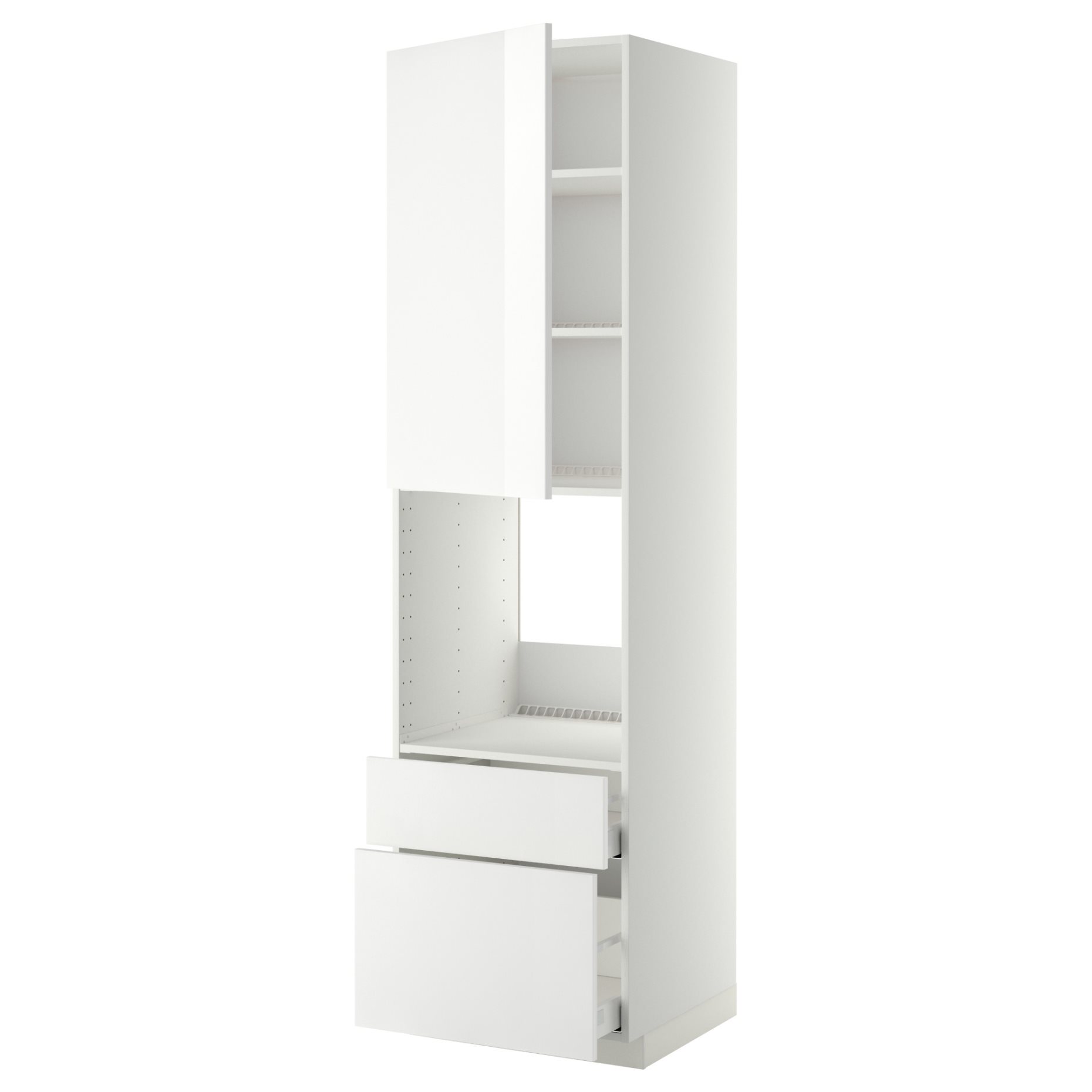 METOD, high cabinet for oven with door/2 drawers, 60x60x220 cm, 394.560.32