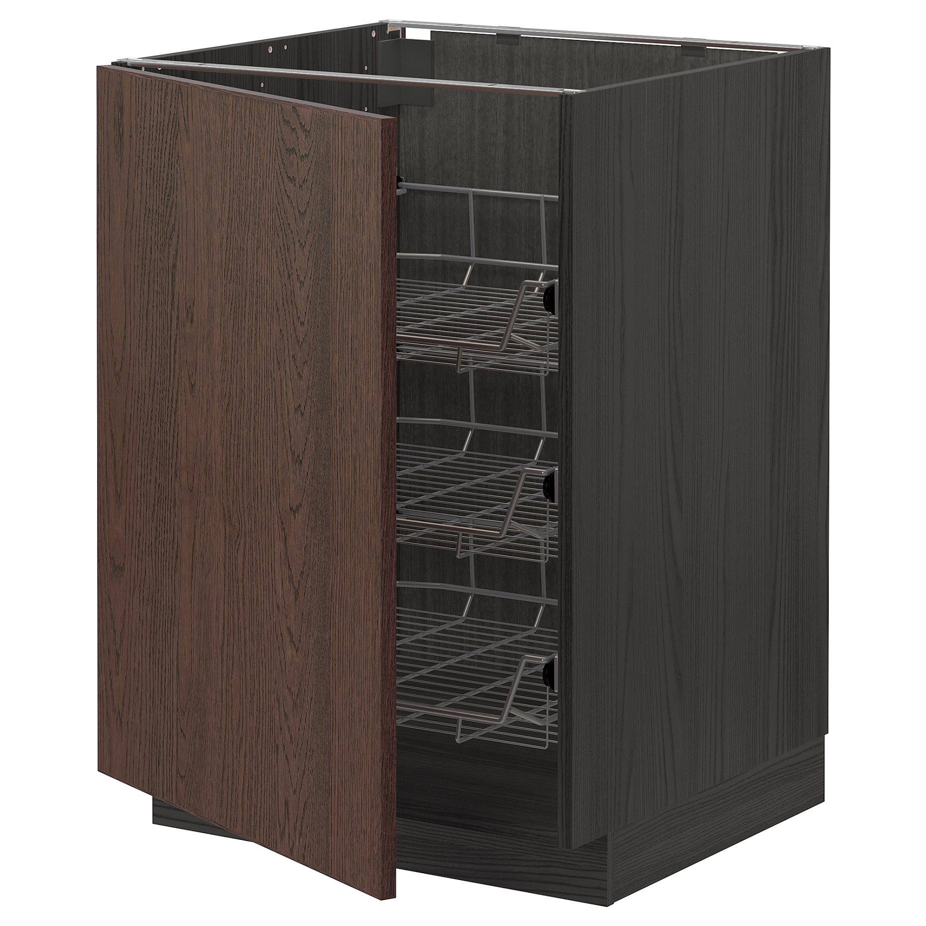 METOD, base cabinet with wire baskets, 60x60 cm, 394.610.62