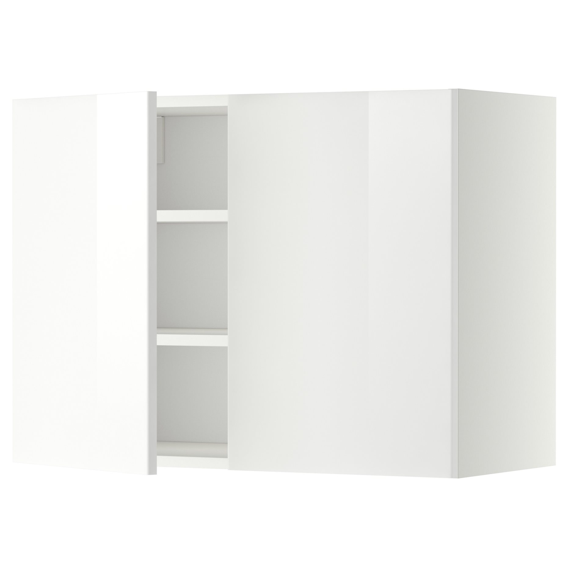 METOD, wall cabinet with shelves/2 doors, 80x60 cm, 394.670.35
