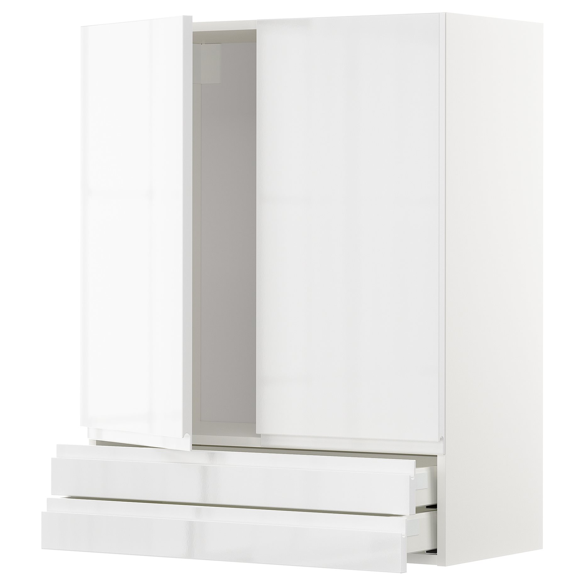 METOD, wall cabinet with 2 doors/2 drawers, 80x100 cm, 394.671.63