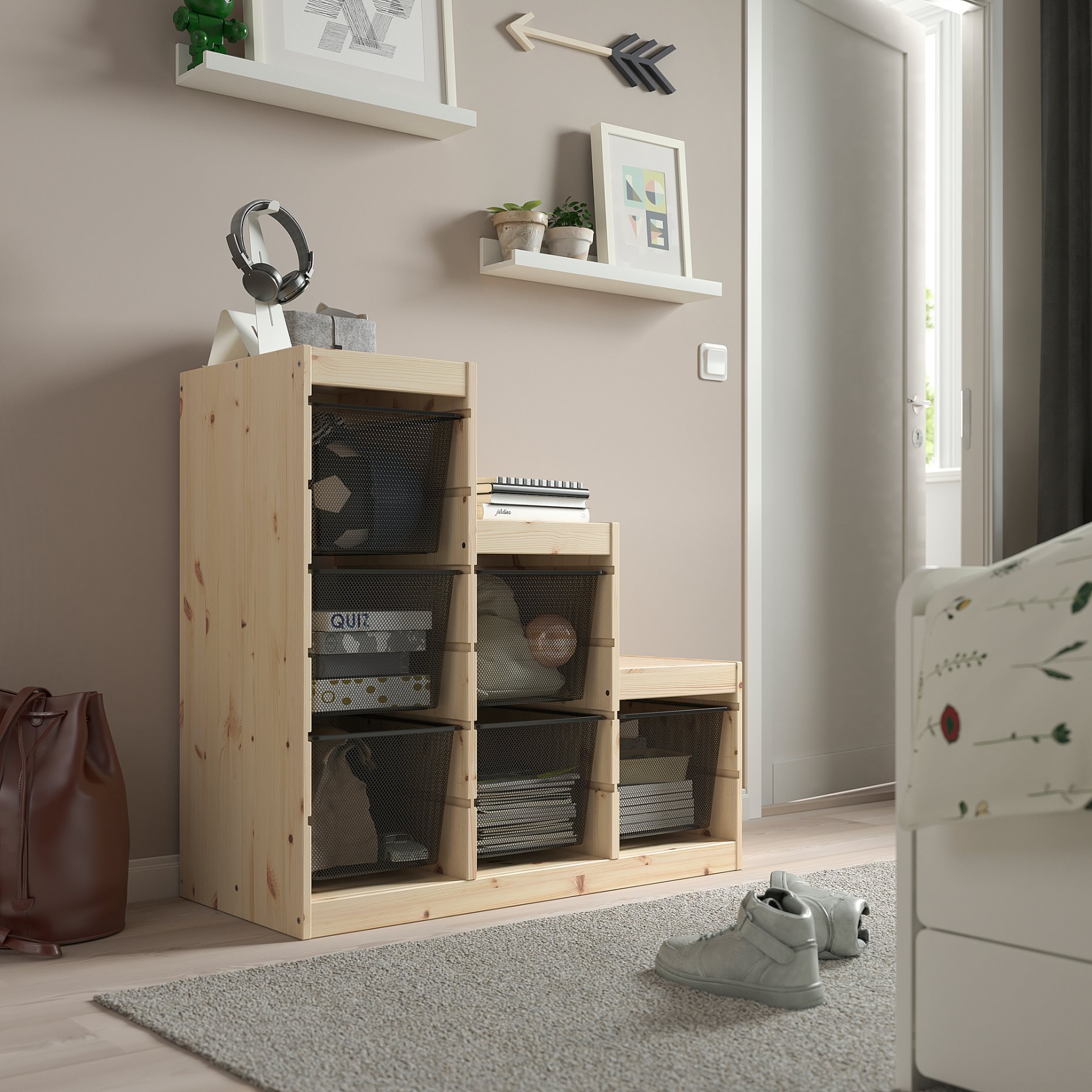TROFAST, storage combination with boxes, 94x44x91 cm, 394.779.73