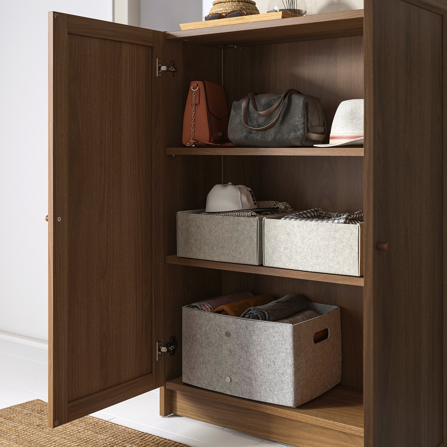BILLY/OXBERG, bookcase with doors, 80x30x106 cm, 394.832.76