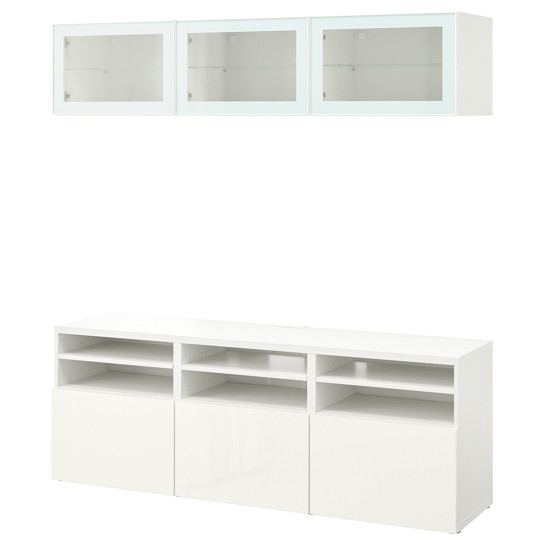BESTÅ, TV storage combination/glass doors/drawers soft closing, 180x42x192 cm, 394.887.97