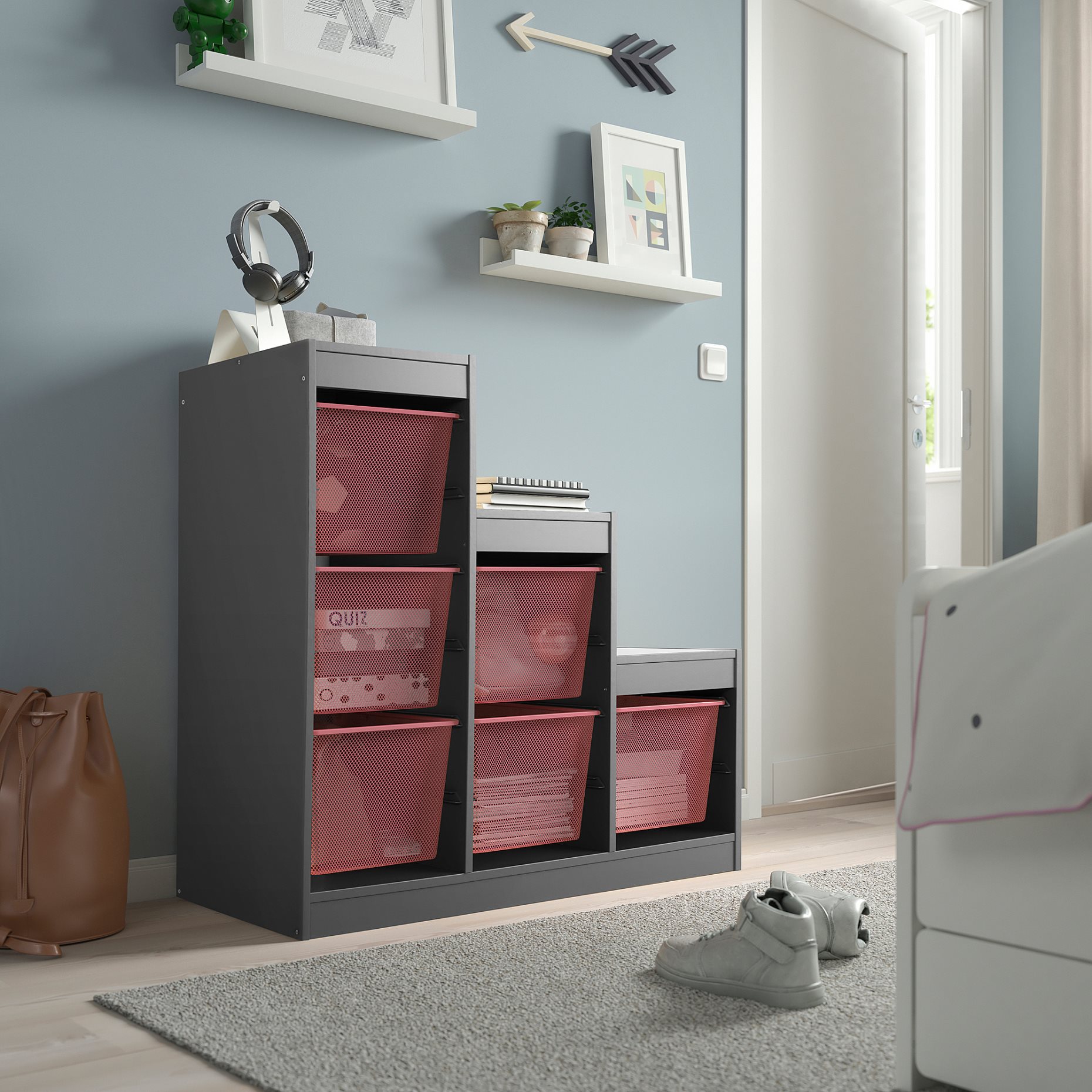 TROFAST, storage combination with boxes, 99x44x94 cm, 395.268.55