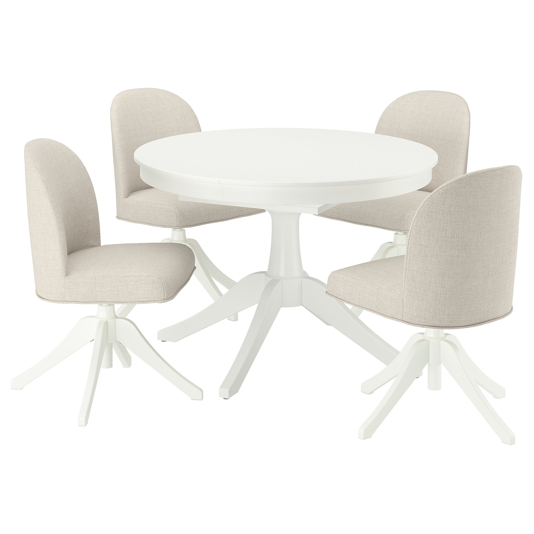 ROSENTORP, table and 4 chairs, 110/155 cm, 396.101.42