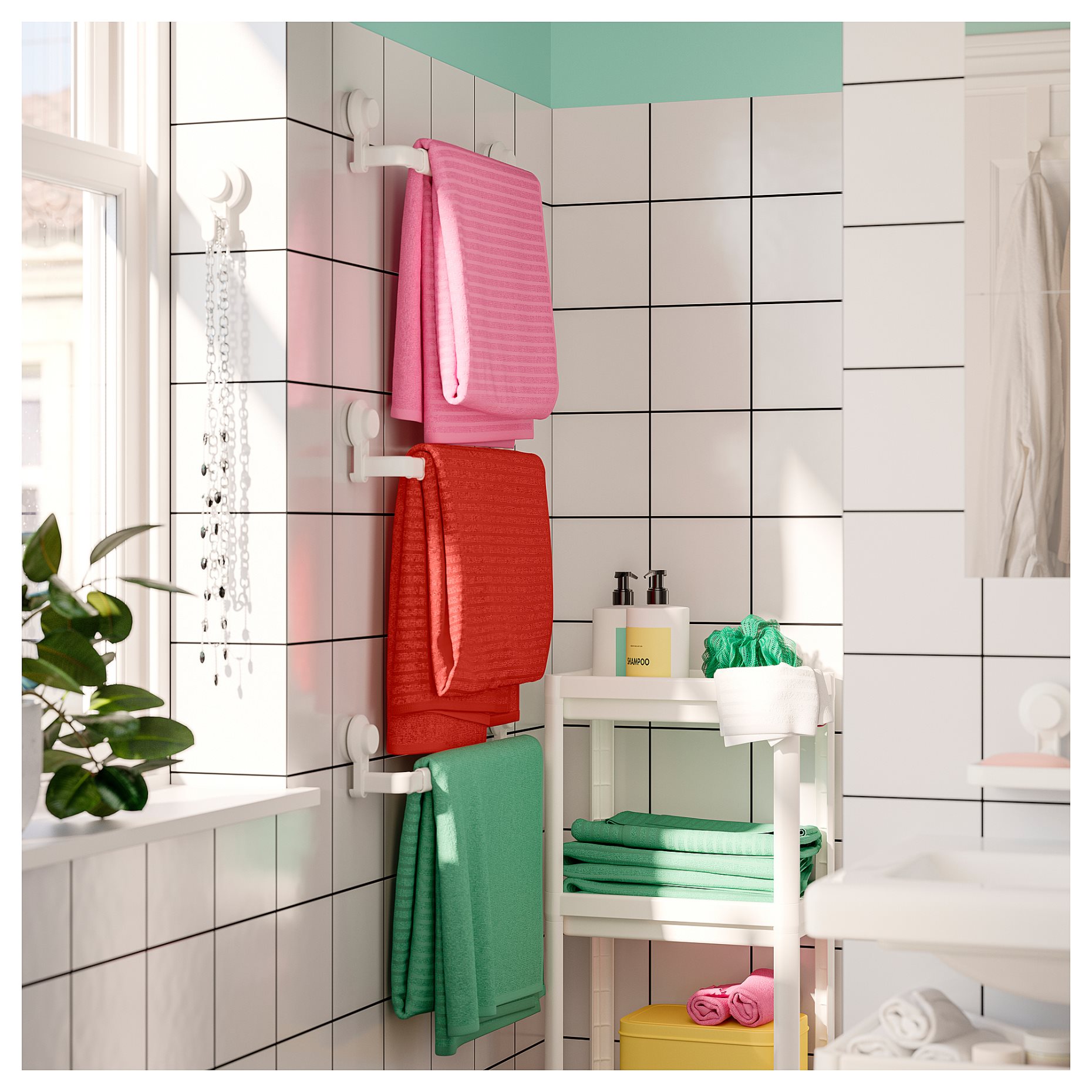 TISKEN, towel rack with suction cup, 403.812.86