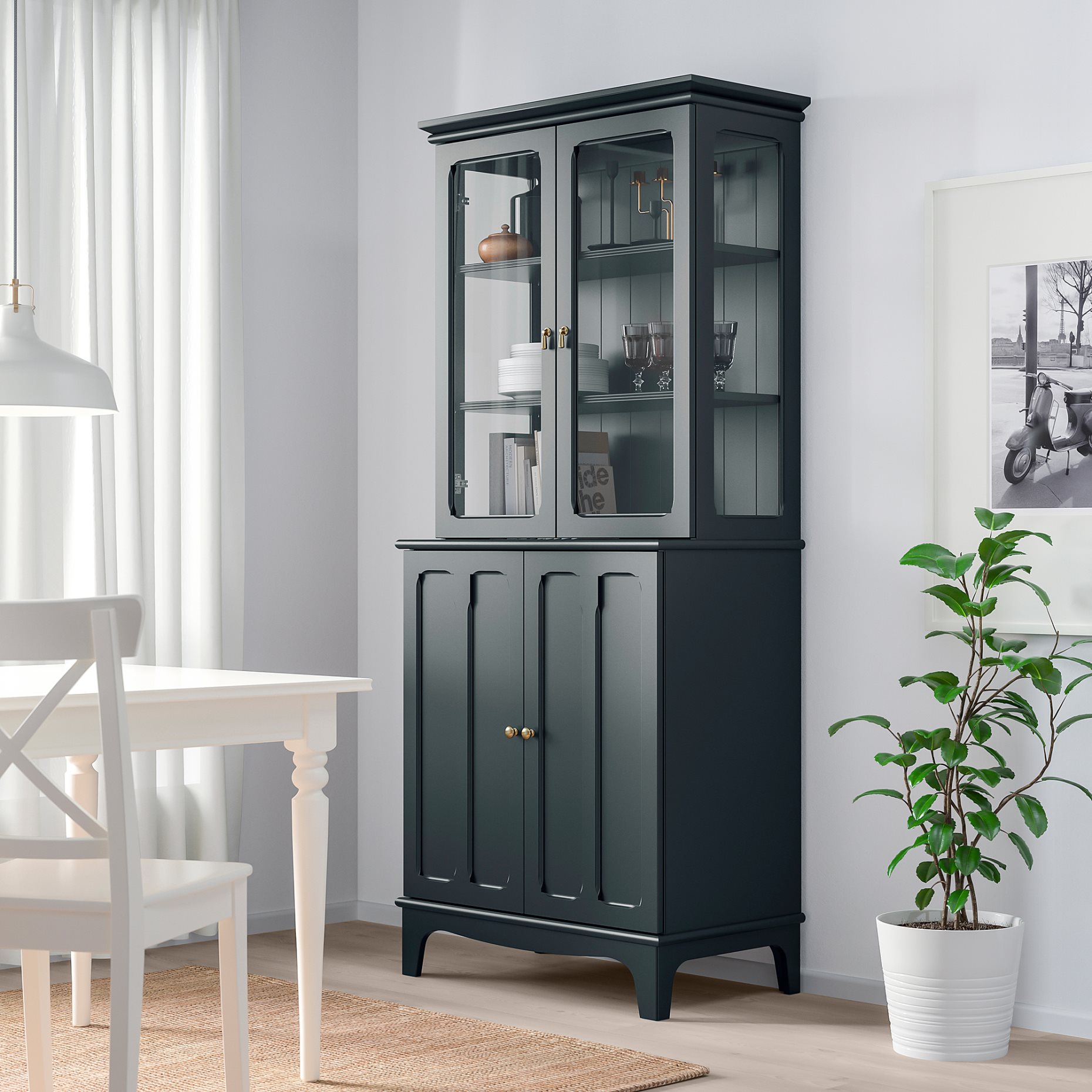 LOMMARP, cabinet with glass doors, 403.837.37