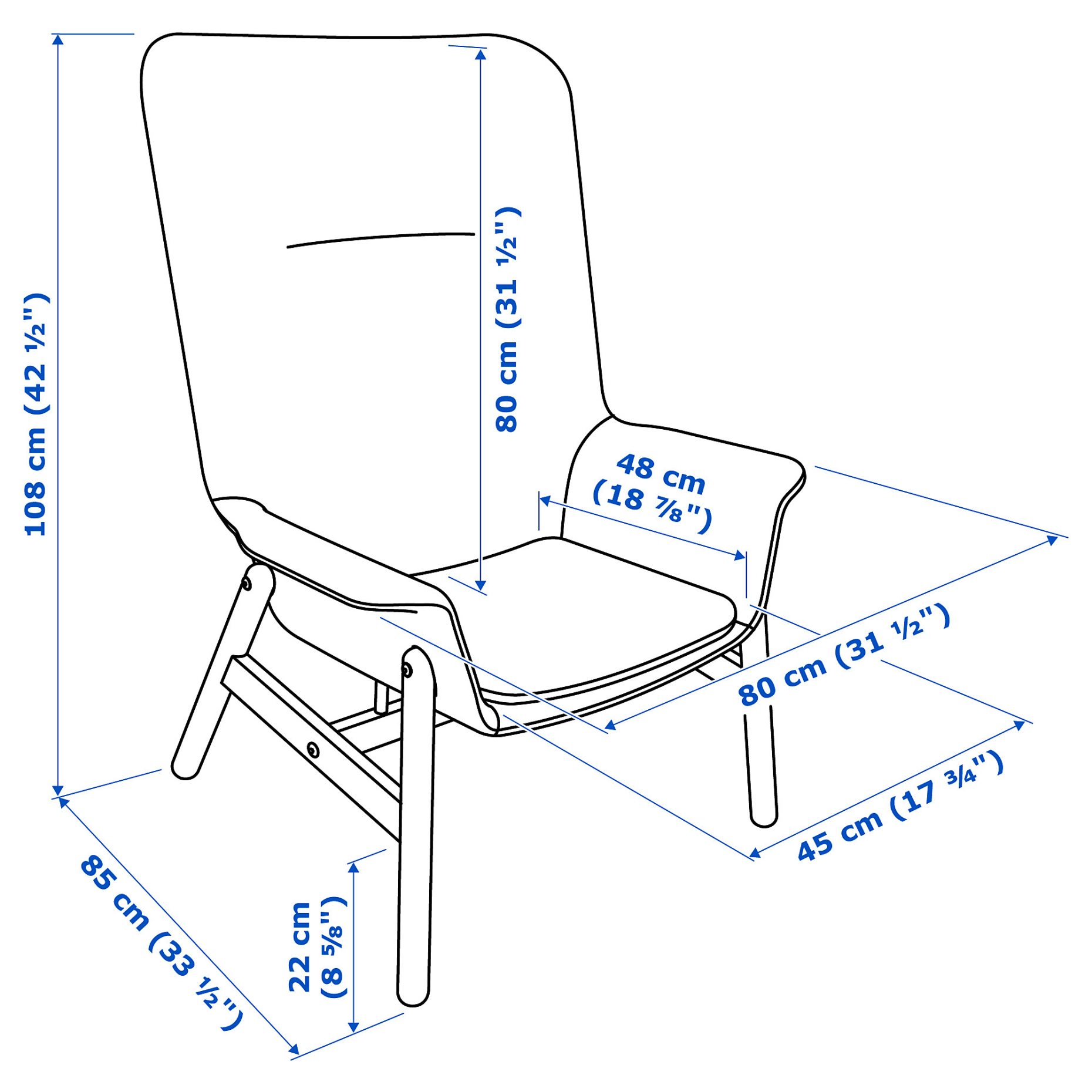 VEDBO, πολυθρόνα με ψηλή πλάτη, 404.235.83