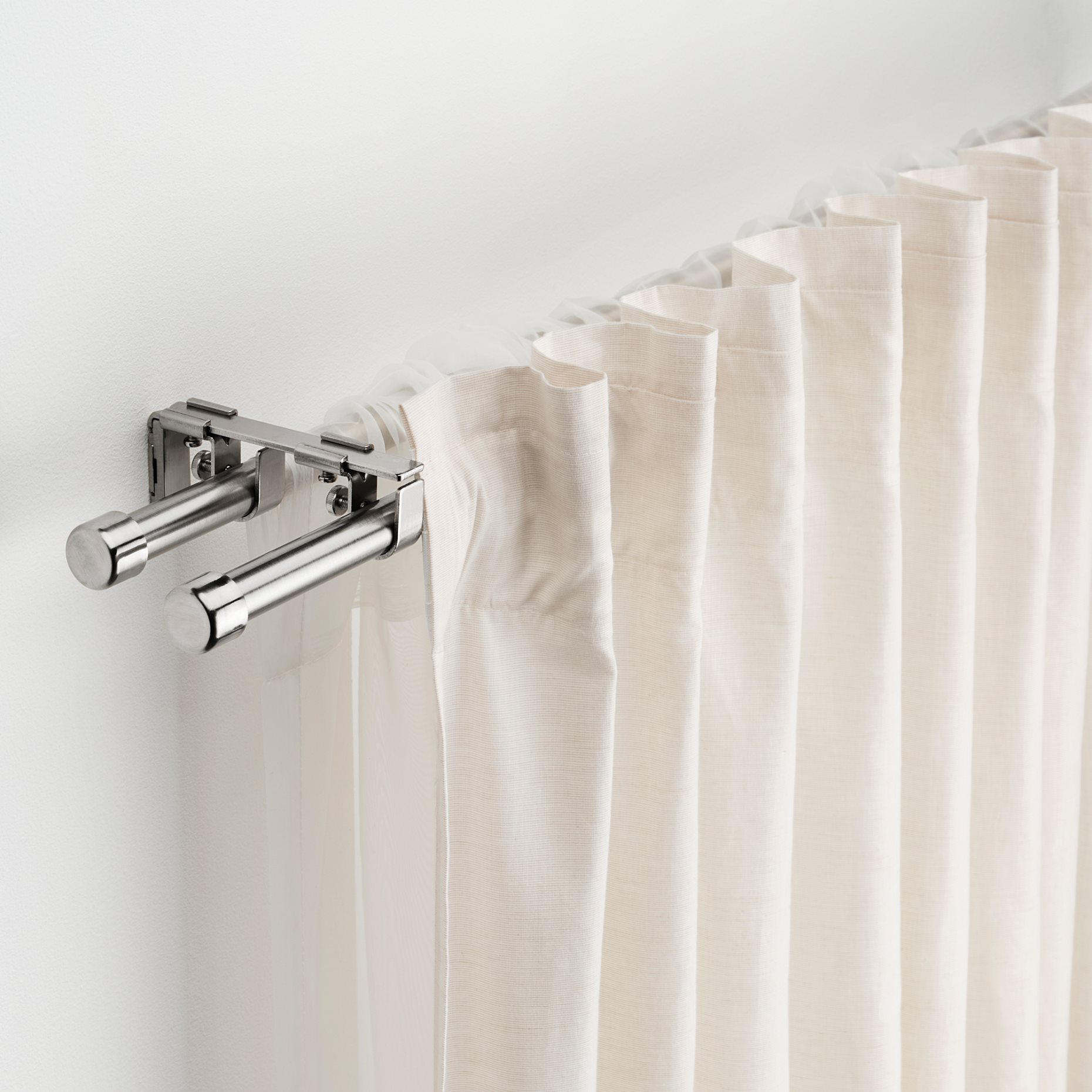 BEKRÄFTA, double curtain rod set, 120-210 cm 19 mm, 404.897.05