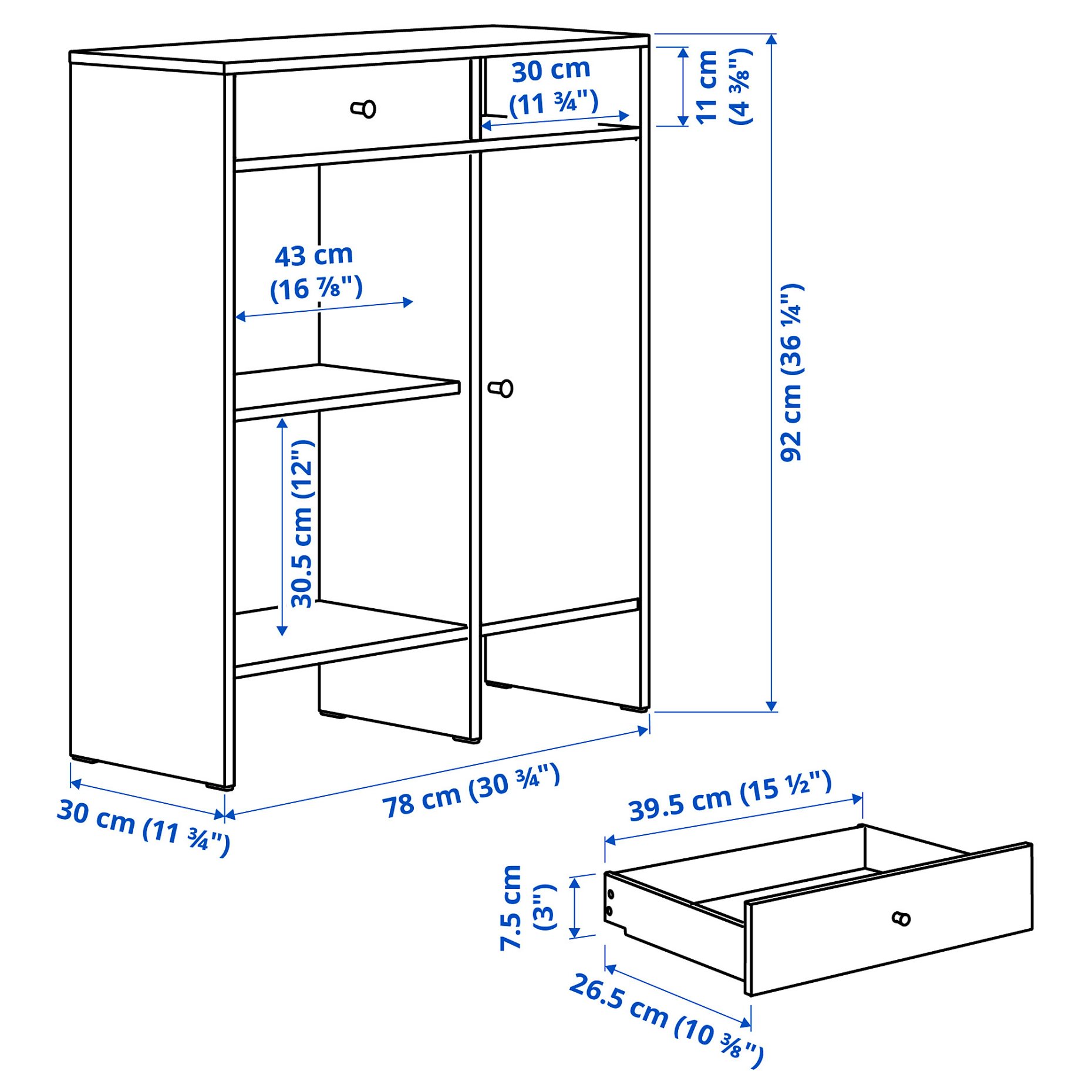 BAGGEBO, sideboard, 78x92 cm, 405.536.16