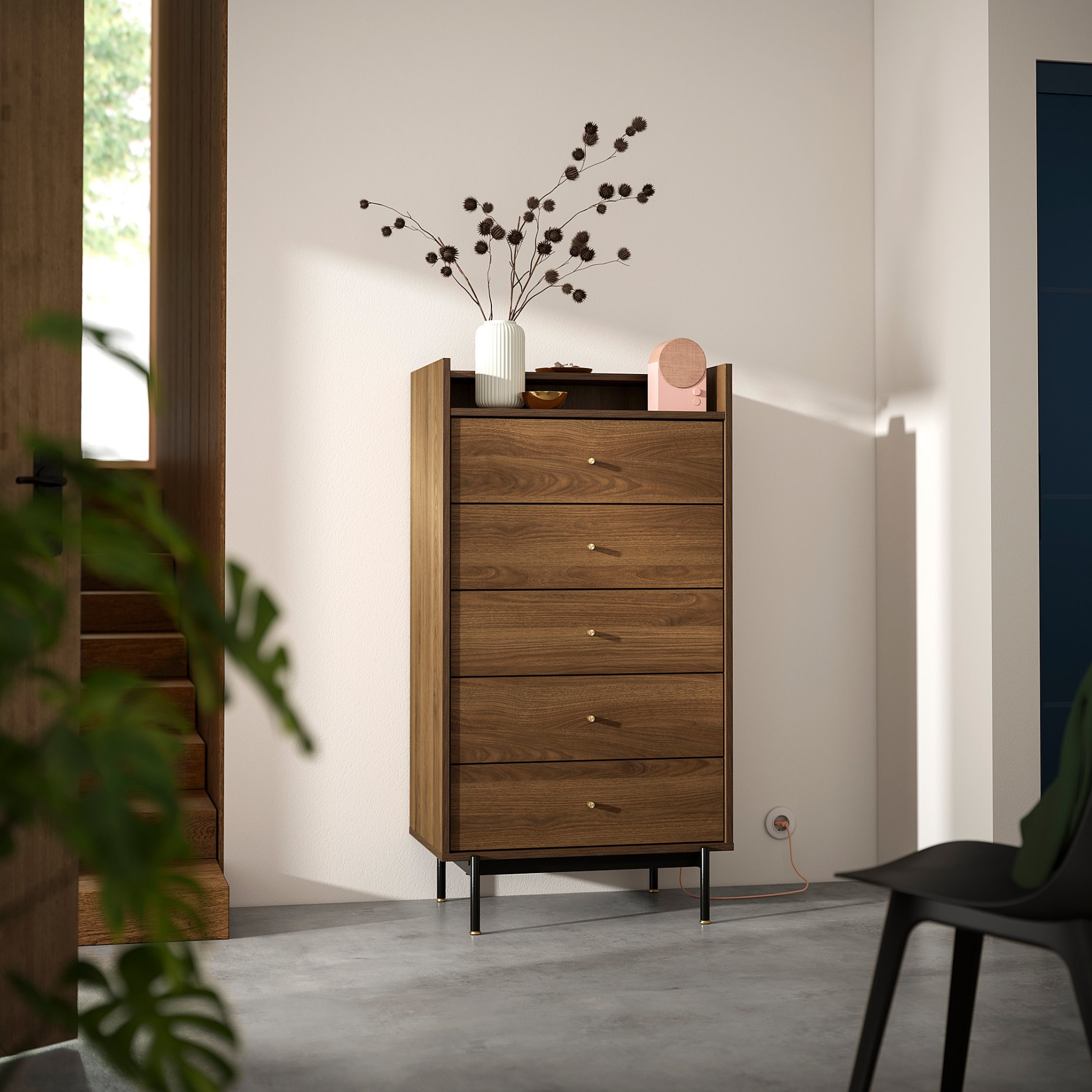 RÅDMANSÖ, chest of 5 drawers, 70x48x132 cm, 405.936.03