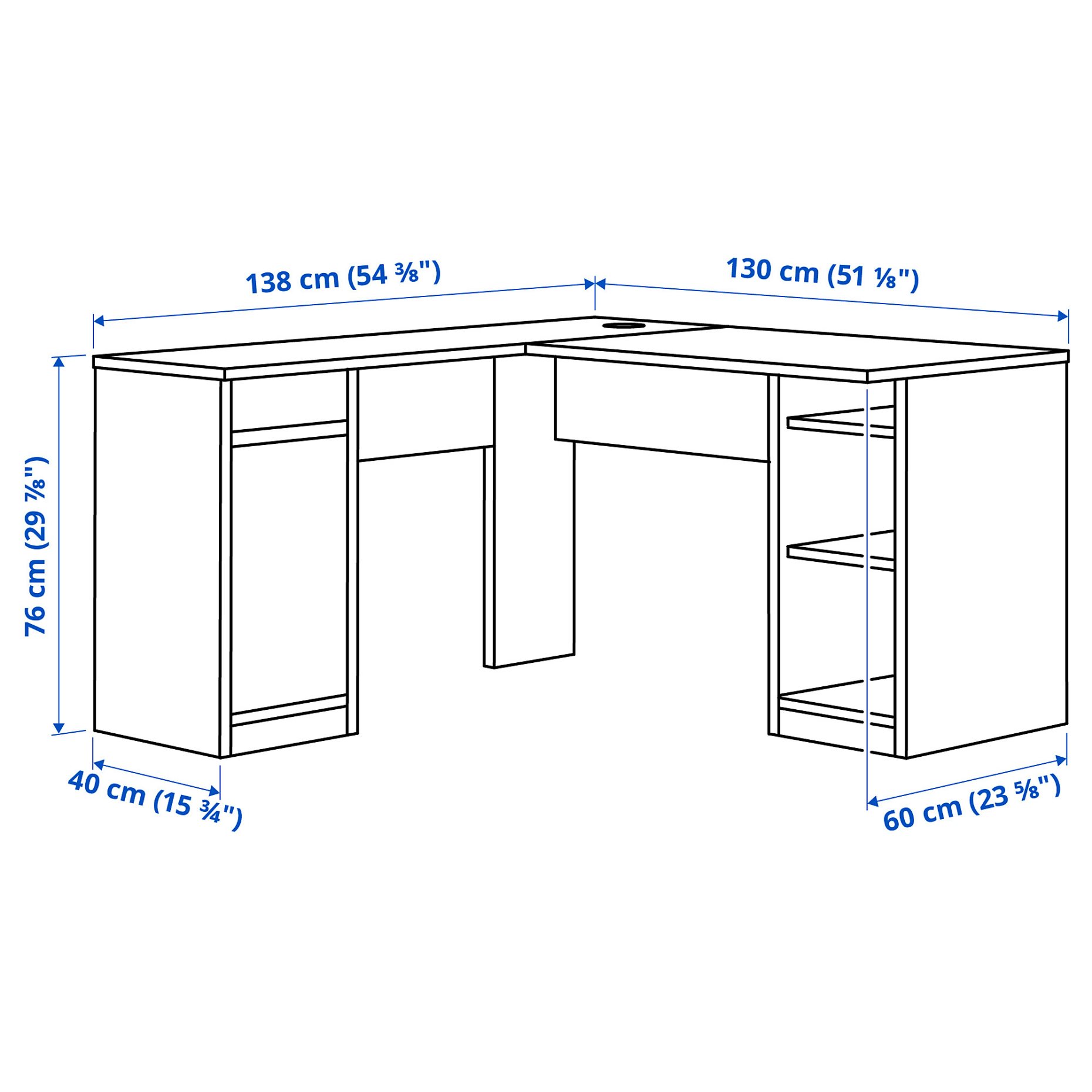 KJELLARNE, corner desk, 138x130 cm, 406.136.77