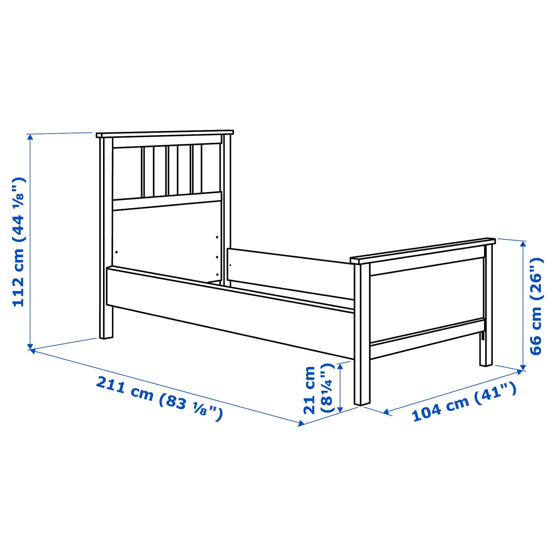 HEMNES, σκελετός κρεβατιού, 90X200 cm, 490.200.25