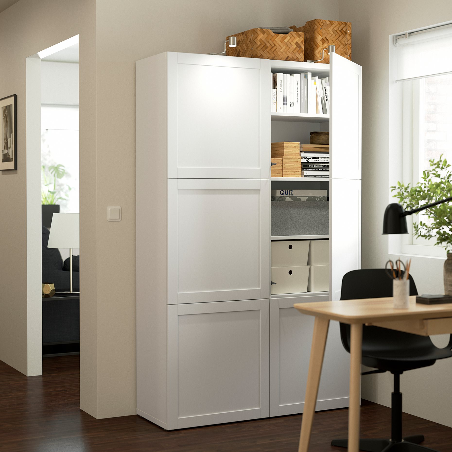 BESTÅ, storage combination with doors, 120x42x193 cm, 490.575.23