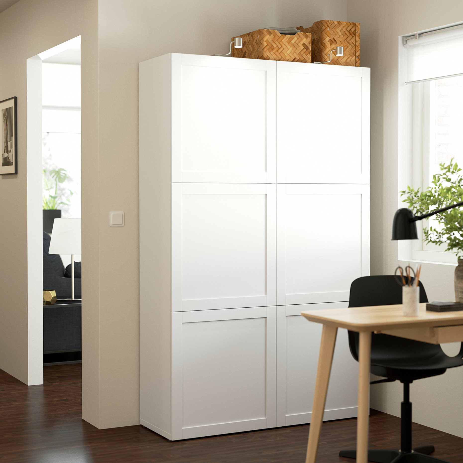 BESTÅ, storage combination with doors, 120x42x193 cm, 490.575.23