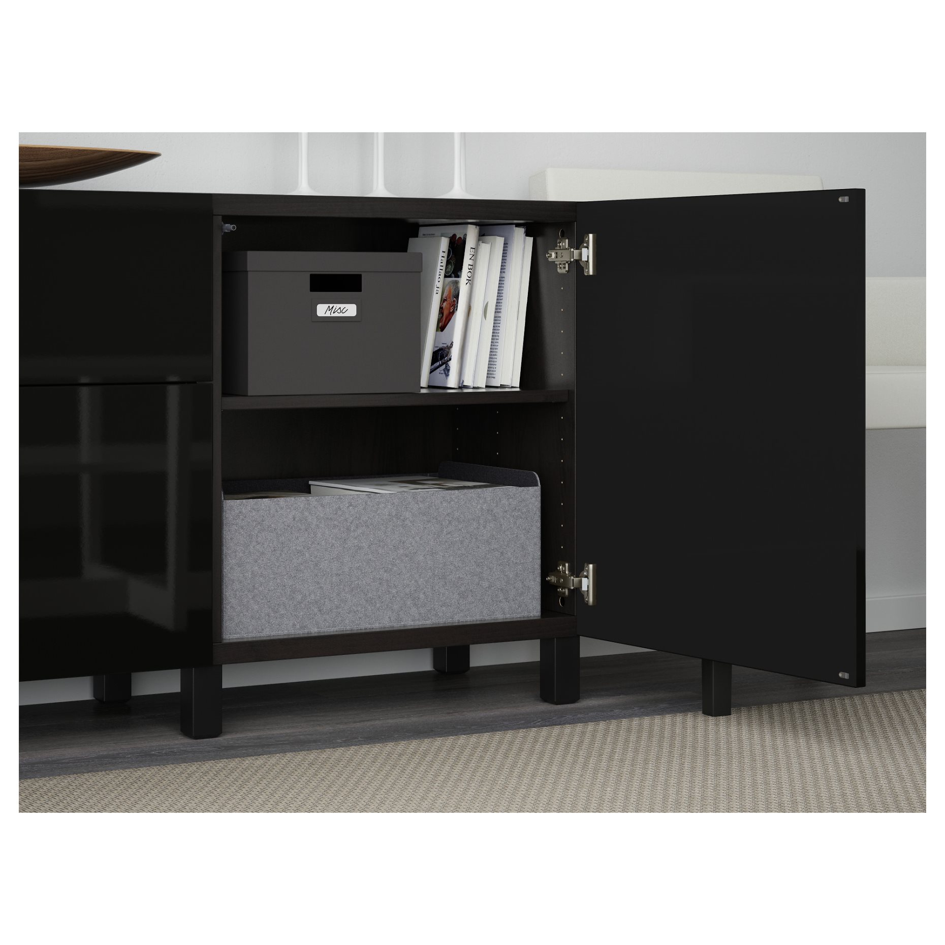 BESTÅ, storage combination with drawers soft-closing, 180x42x74 cm, 491.955.91