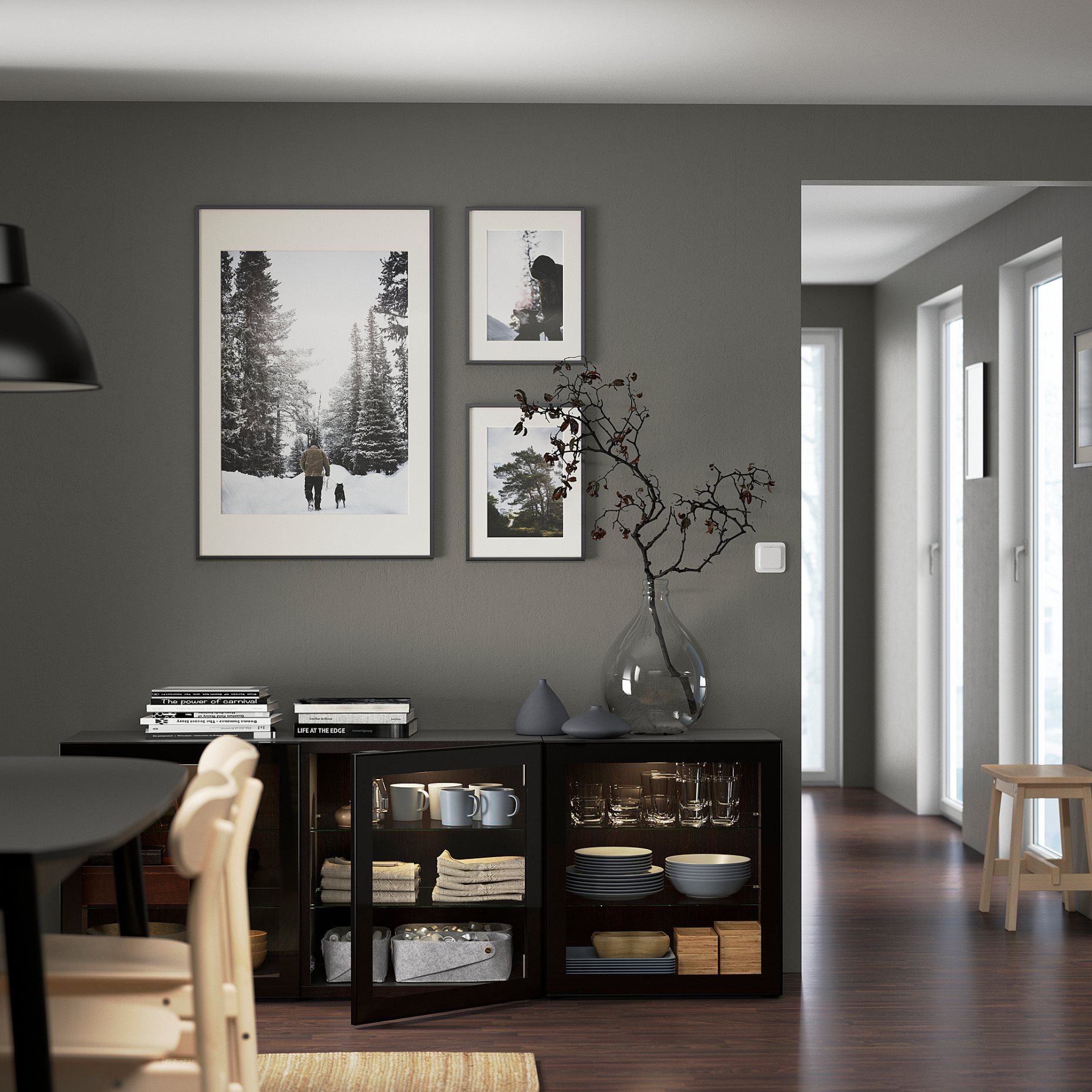 BESTÅ, storage combination with doors, 180x42x65 cm, 493.250.69