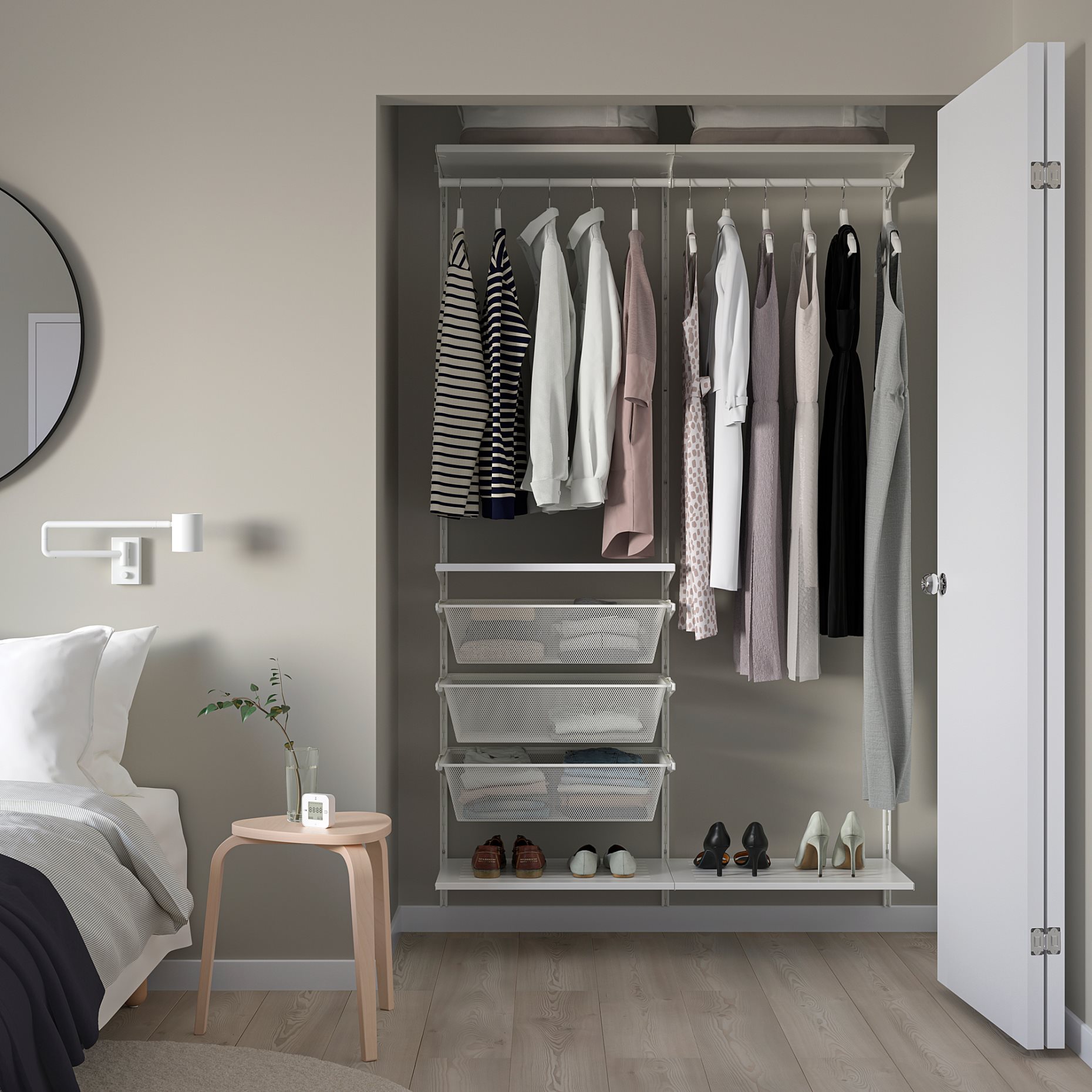BOAXEL, wardrobe combination, 125x40x201 cm, 493.323.76