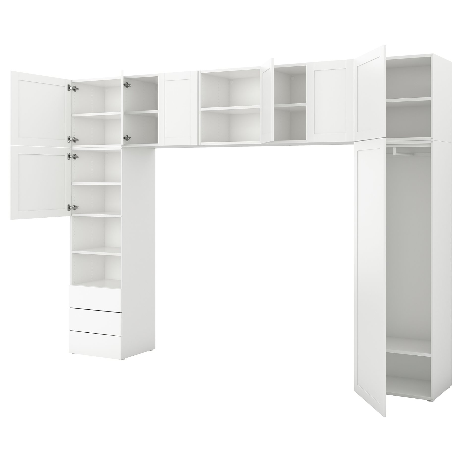 PLATSA, wardrobe with 8 doors/3 drawers, 340X42X241 cm, 493.365.48