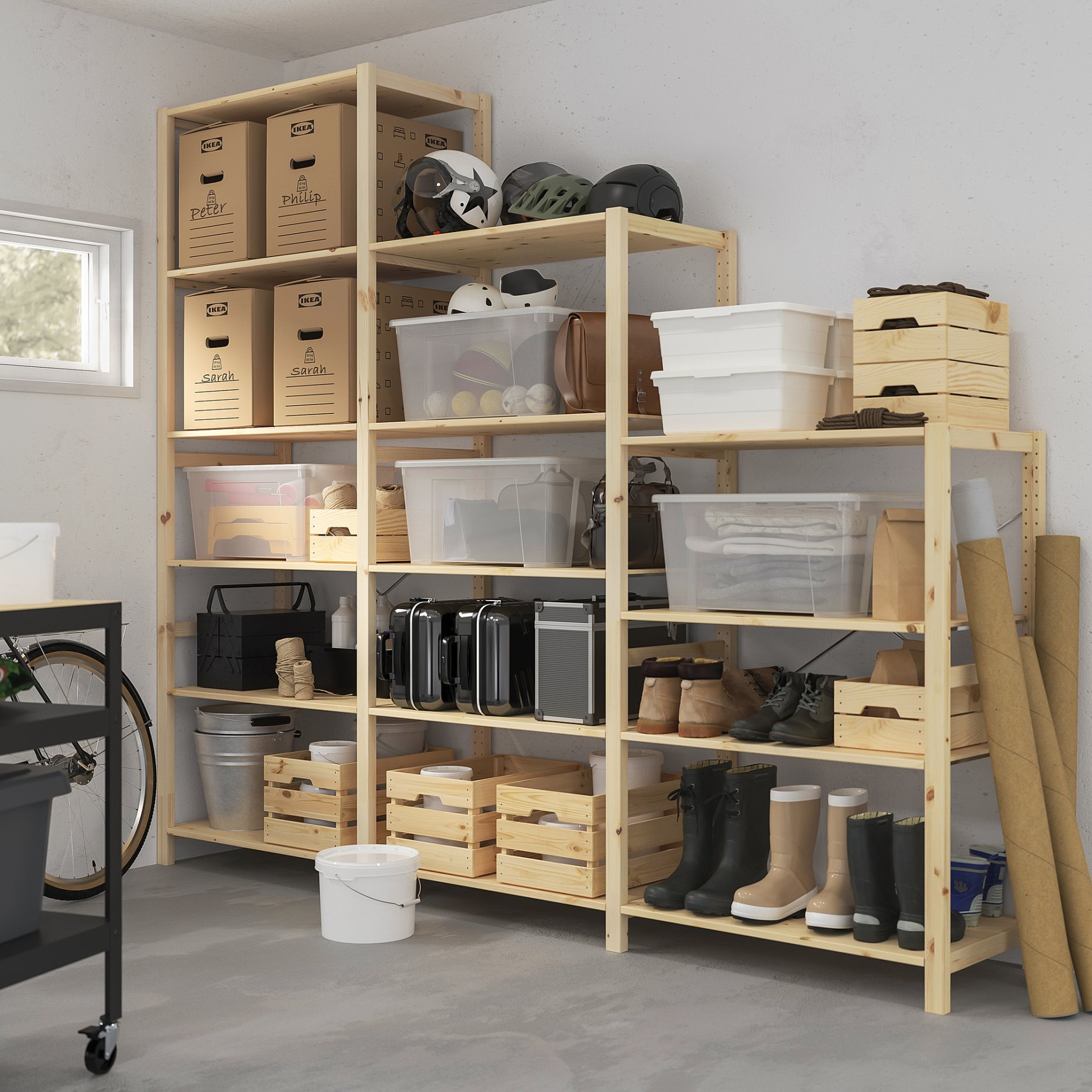 IVAR, 3 sections/shelves, 259x30x226 cm, 494.039.48