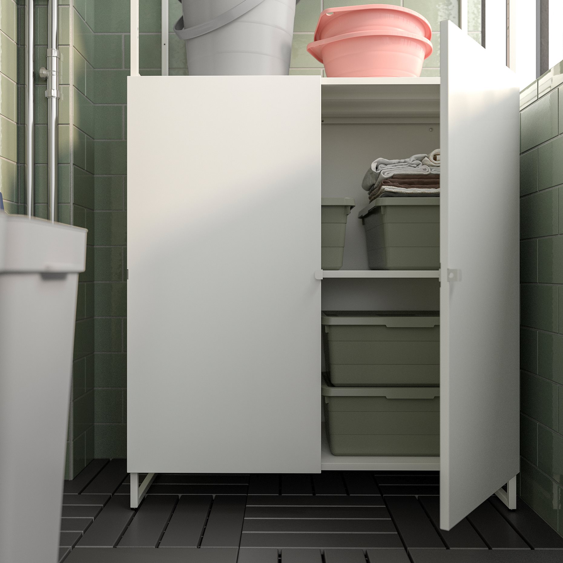 JOSTEIN, shelving unit with doors/in/outdoor, 81x44x180 cm, 494.372.41