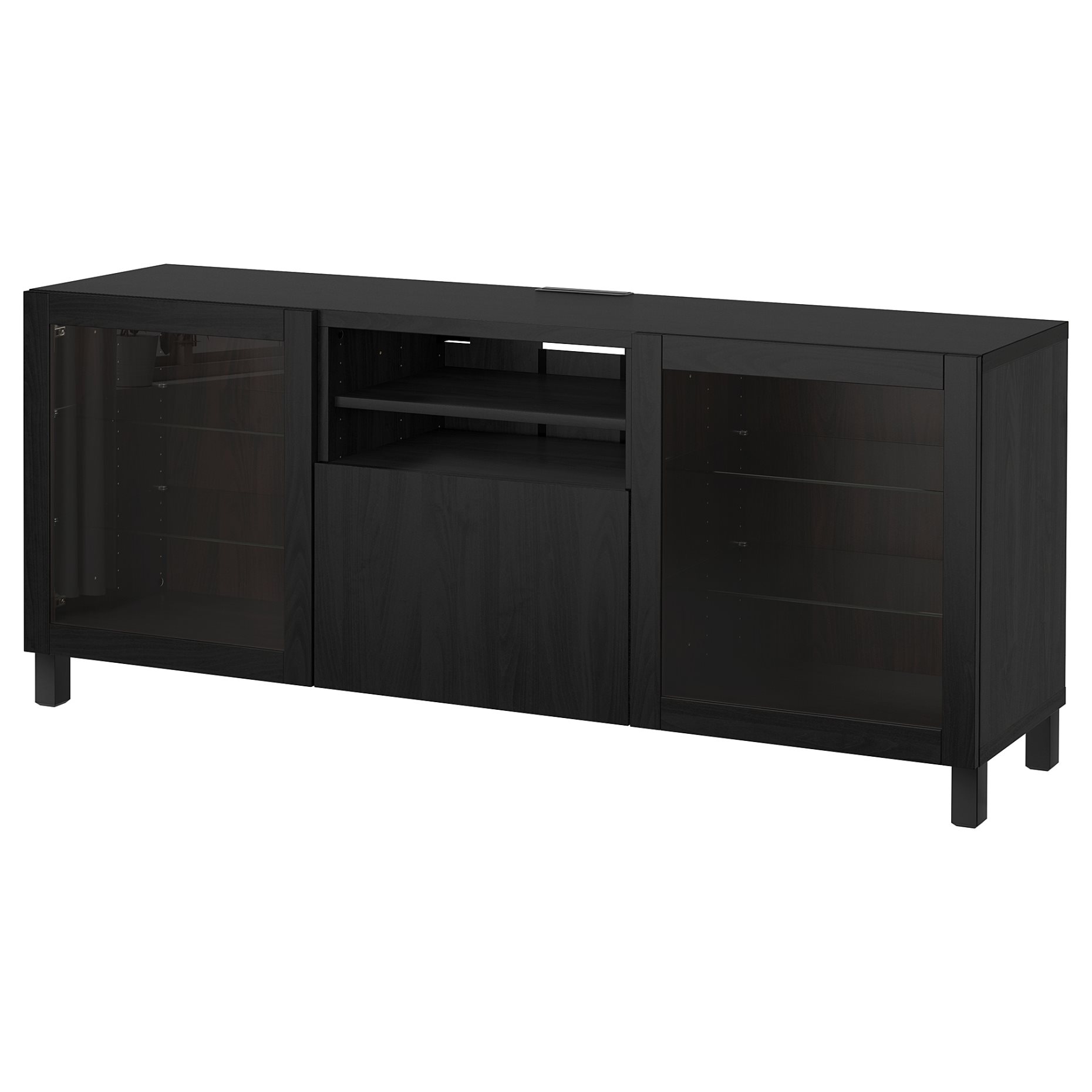 BESTÅ, TV bench with doors/drawer soft closing, 180x42x74 cm, 494.431.62