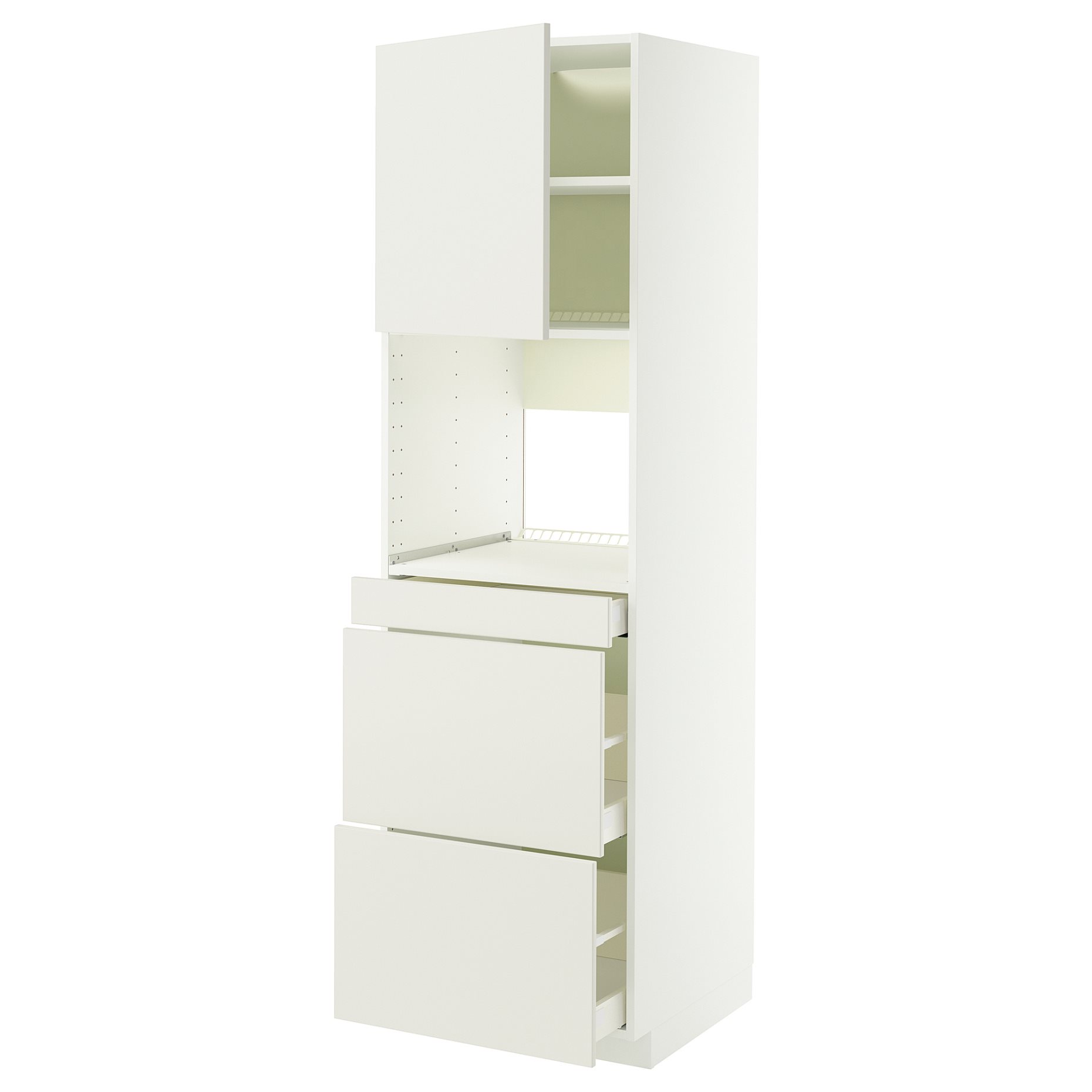 METOD, high cabinet for microwave combi with door/3 drawers, 60x60x200 cm, 494.547.87