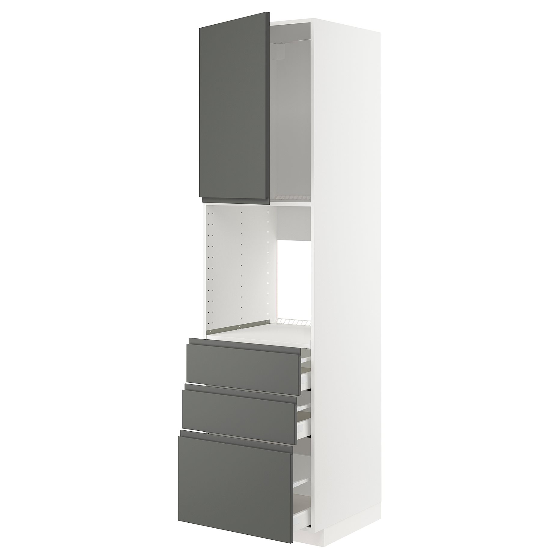 METOD, high cabinet for oven with door/3 drawers, 60x60x220 cm, 494.549.47