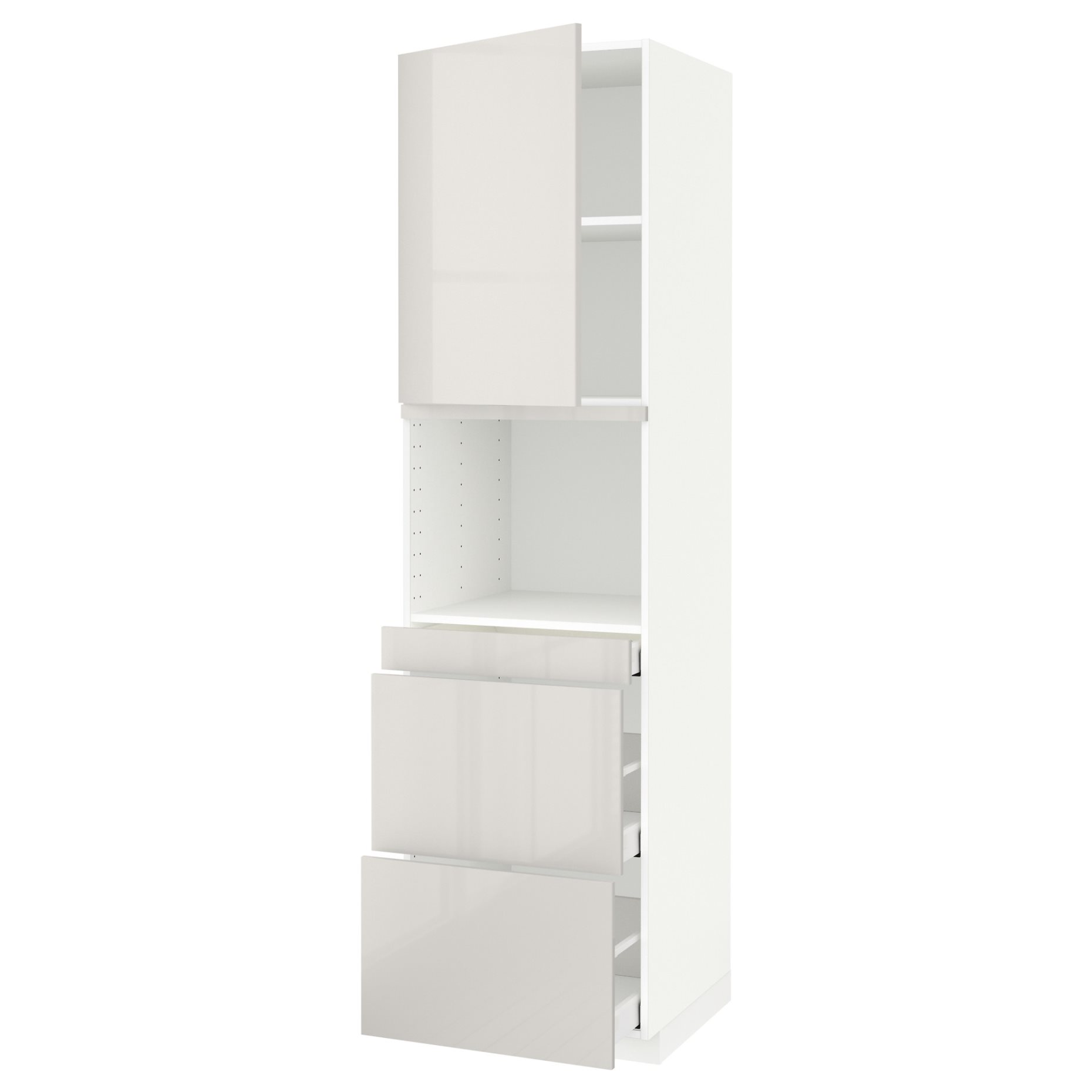 METOD, high cabinet for microwave combi with door/3 drawers, 60x60x220 cm, 494.628.10
