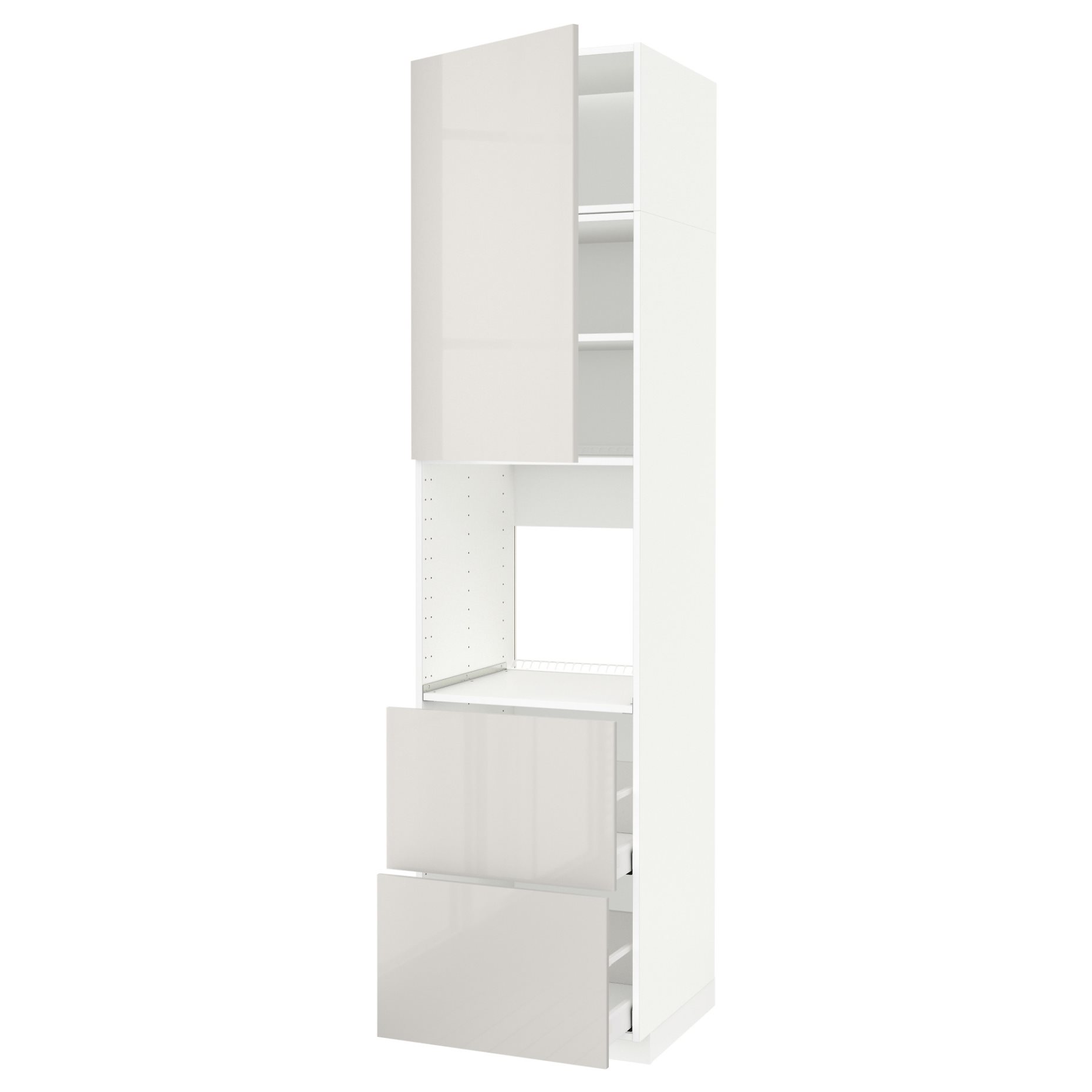 METOD, high cabinet for oven with door/2 drawers, 60x60x240 cm, 494.647.05