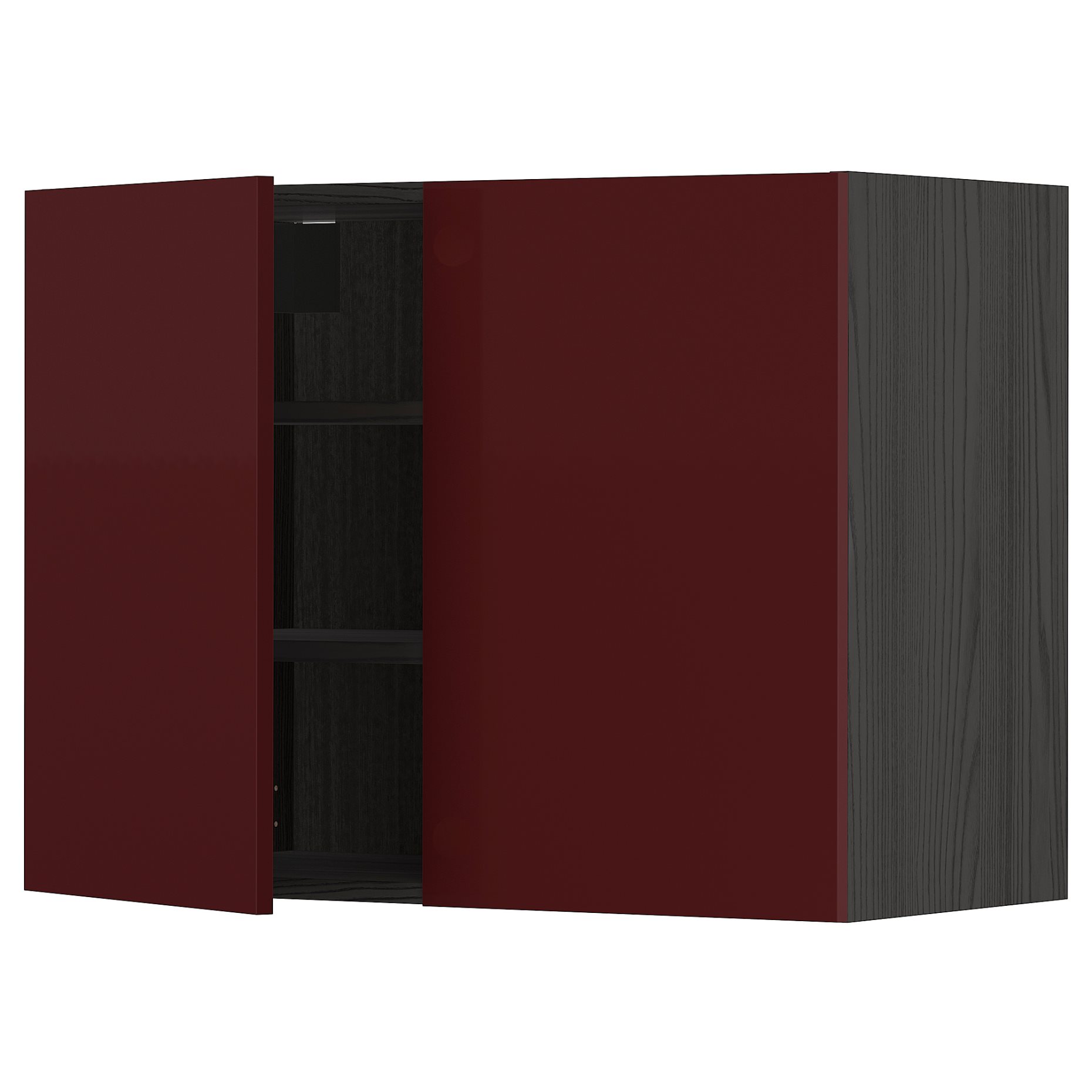 METOD, ντουλάπι τοίχου με ράφια/2 πόρτες, 80x60 cm, 494.710.08