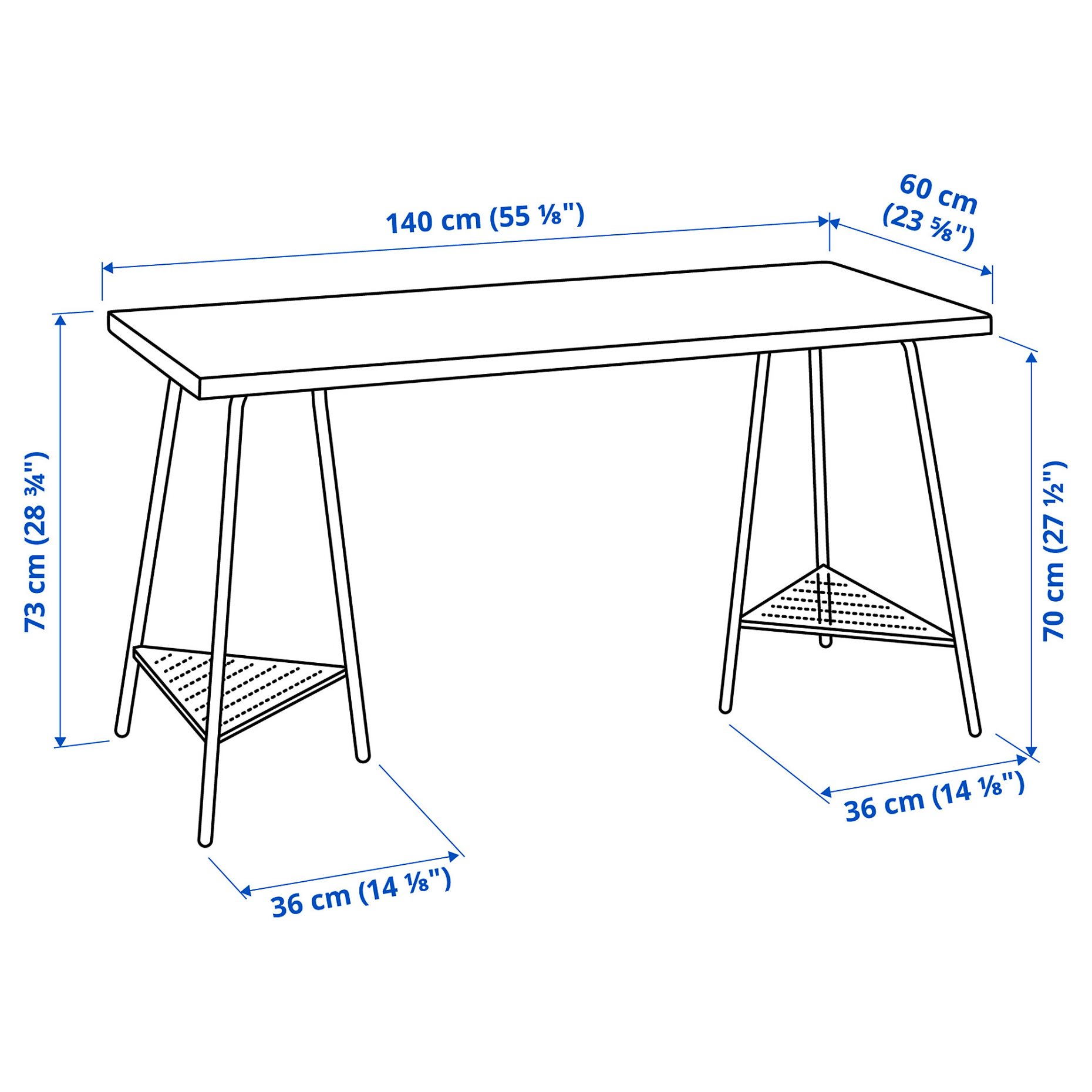 LAGKAPTEN/TILLSLAG, desk, 140x60 cm, 494.783.21
