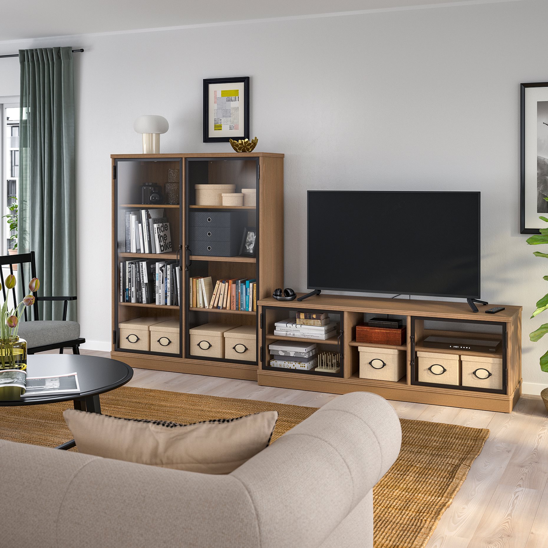LANESUND, TV storage combination, 282x47x152 cm, 495.147.29